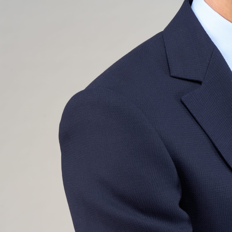 Veste bleu nuit Mock Leno | Blazer hopsack respirant homme