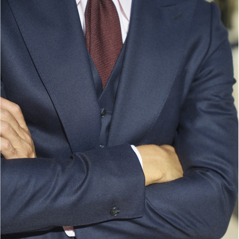 Costume en gabardine marine Standeven