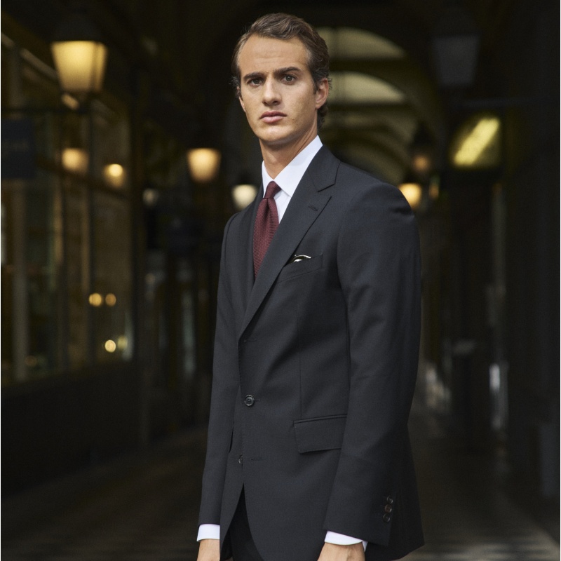 Costume noir en Supergabardine Hardy Minnis – Cran parisien 9,5 cm