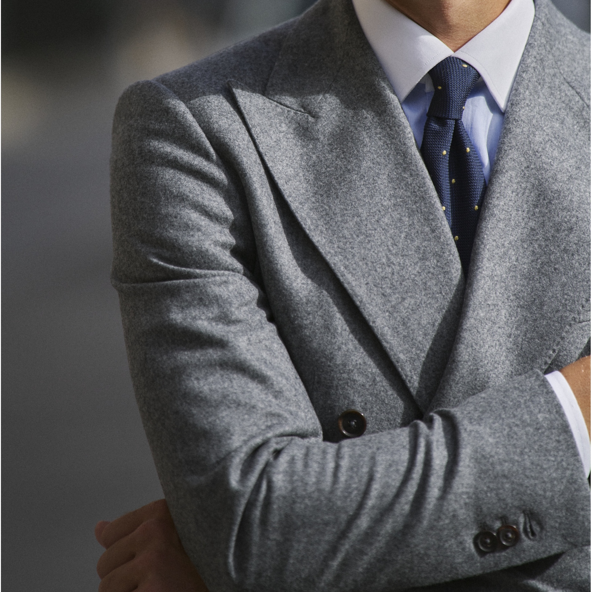 Costume croisé flanelle grise 370g Vitale Barberis