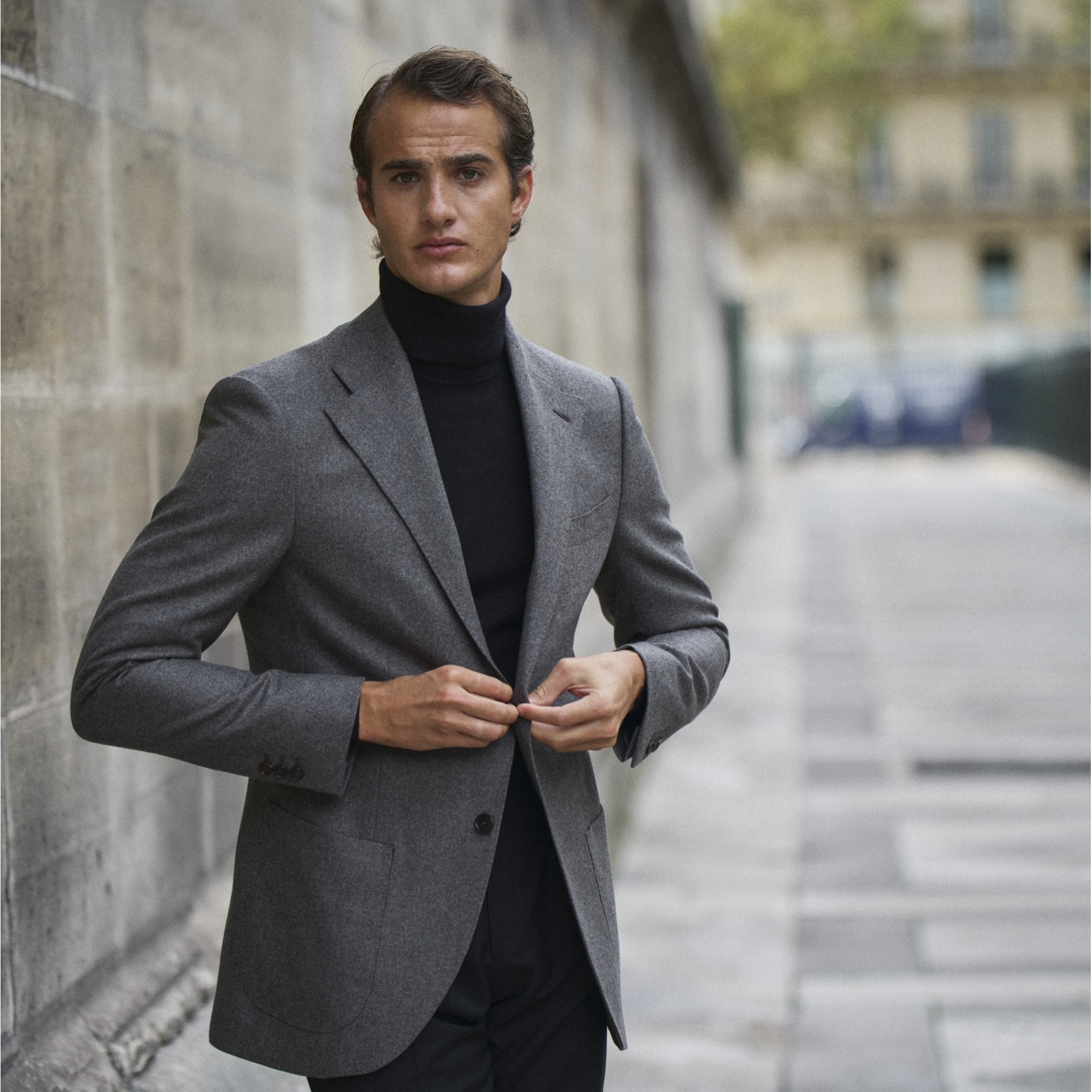 Costume flanelle gris marron Vitale Barberis Canonico