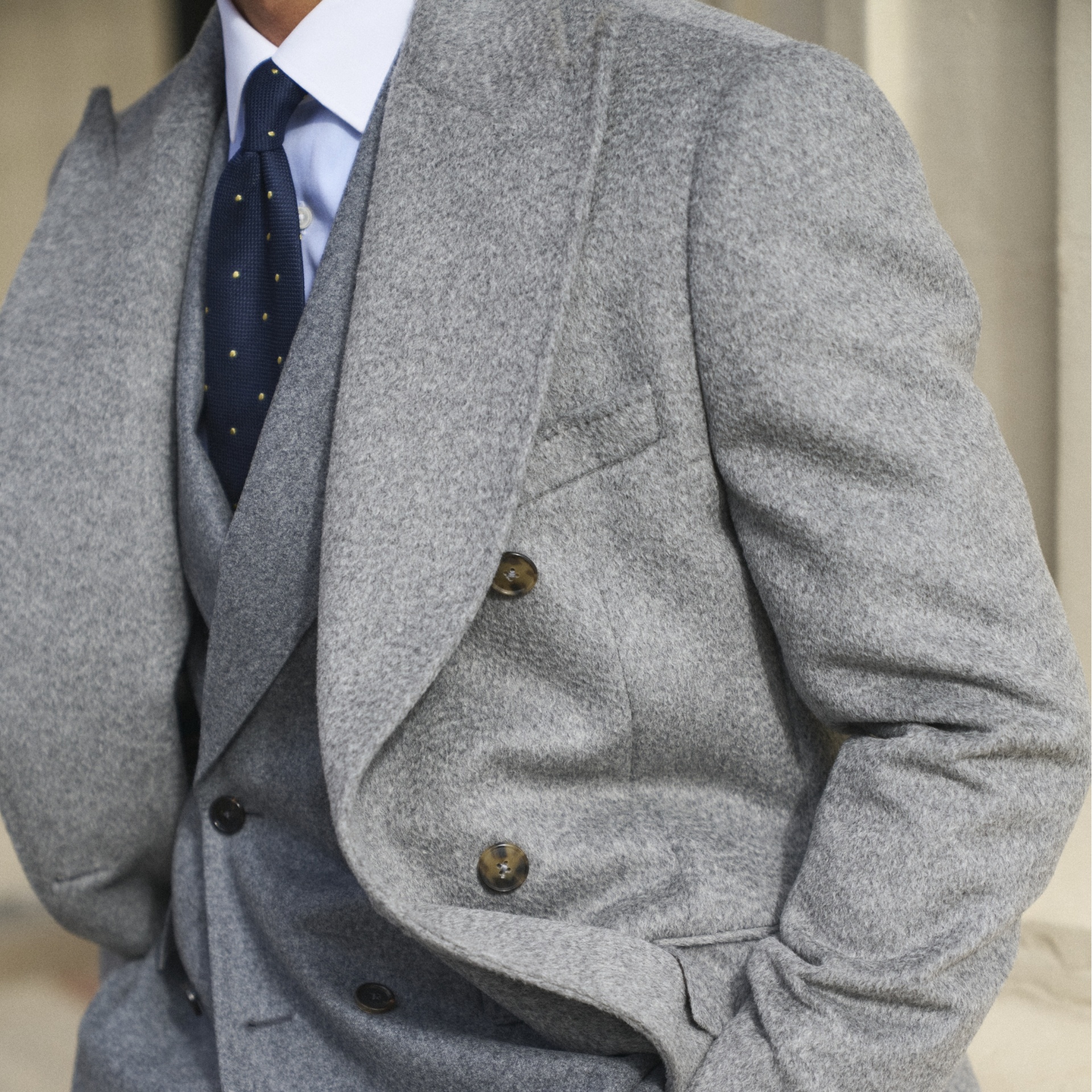 Manteau Croisé Gris