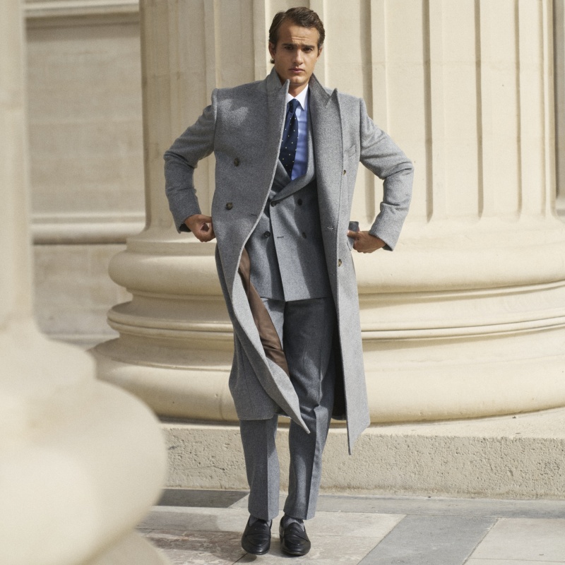 Manteau Croisé Gris