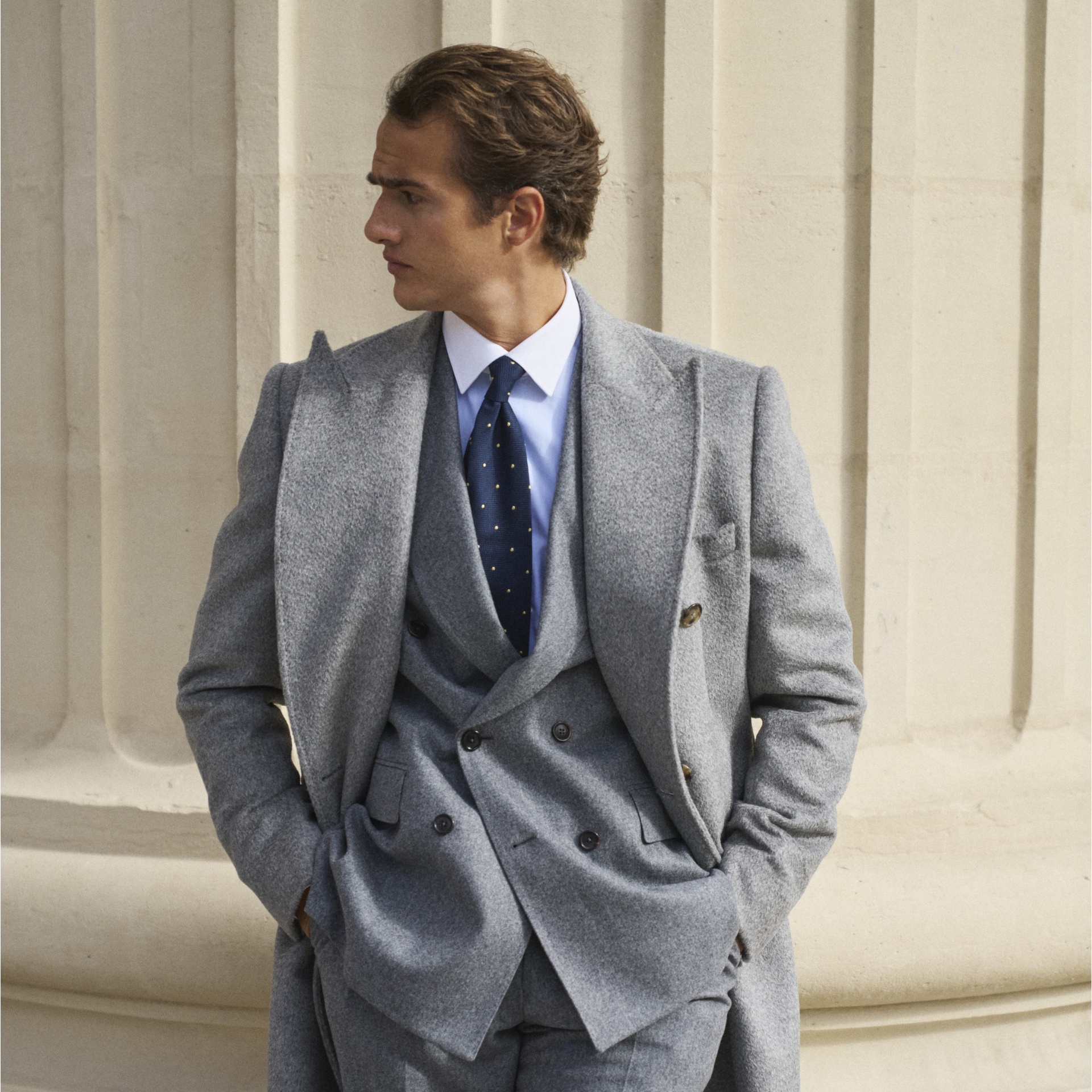 Manteau Croisé Gris