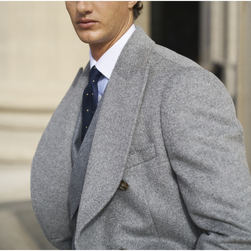 Manteau Croisé Gris