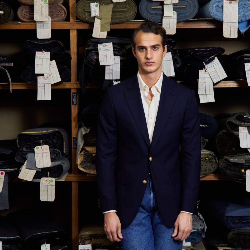 Veste bleu marine Fresco 3 plis | Blazer souple et respirant homme