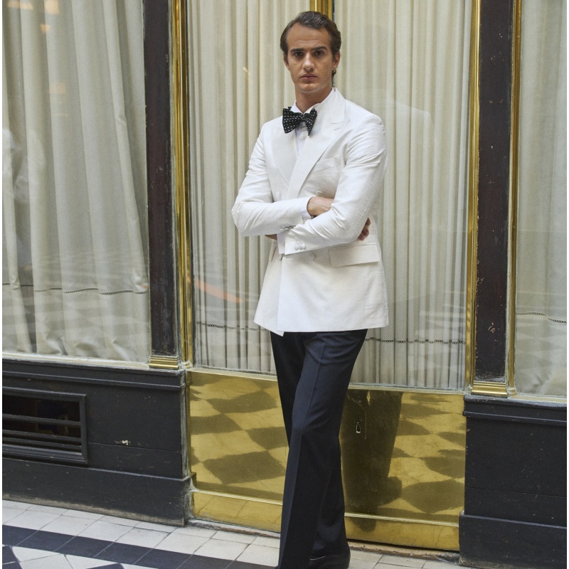 Veste de soirée ivoire shantung soie Holland & Sherry