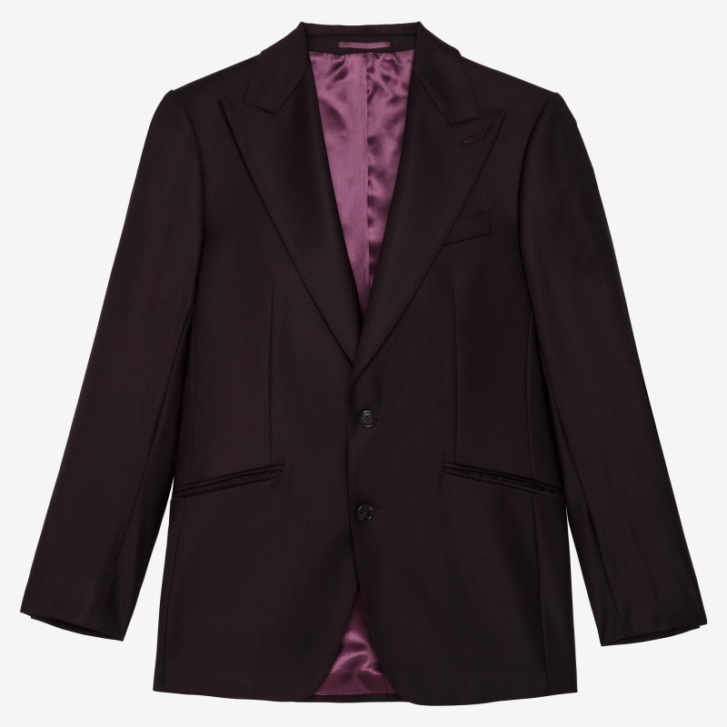 Costume Aubergine en laine super 150's Loro Piana