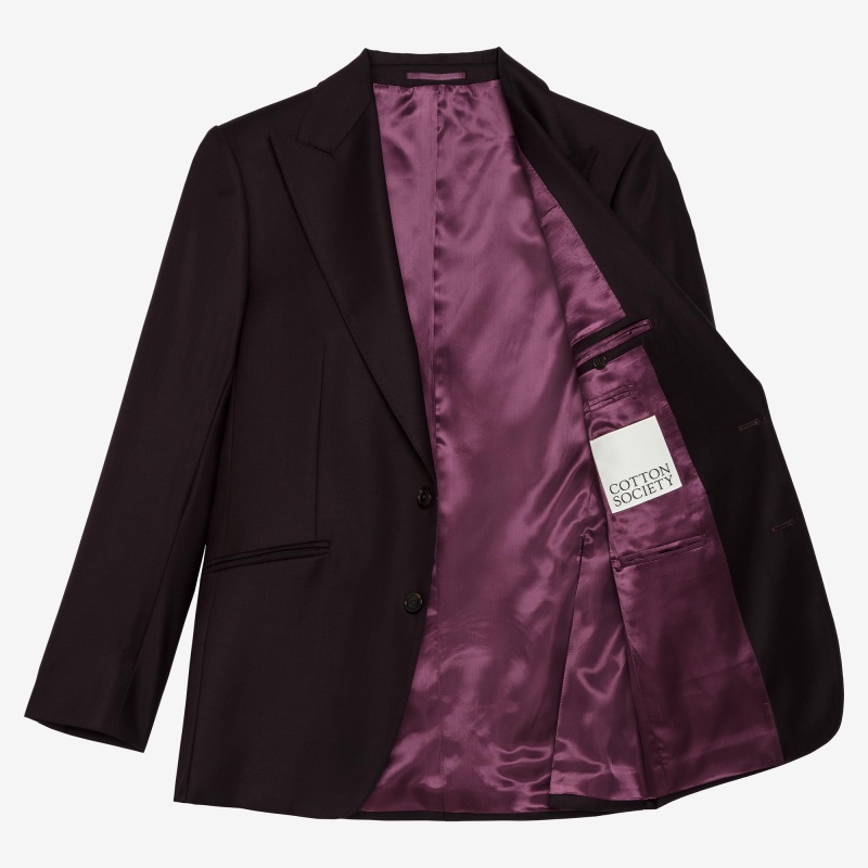 Costume Aubergine en laine super 150's Loro Piana