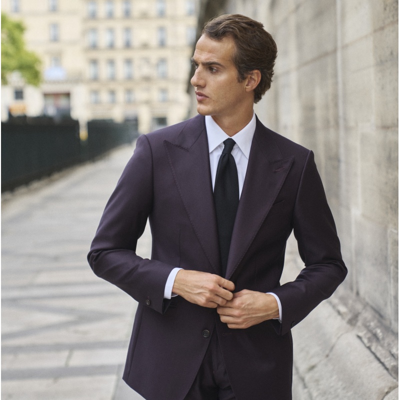 Costume Aubergine en laine super 150's Loro Piana