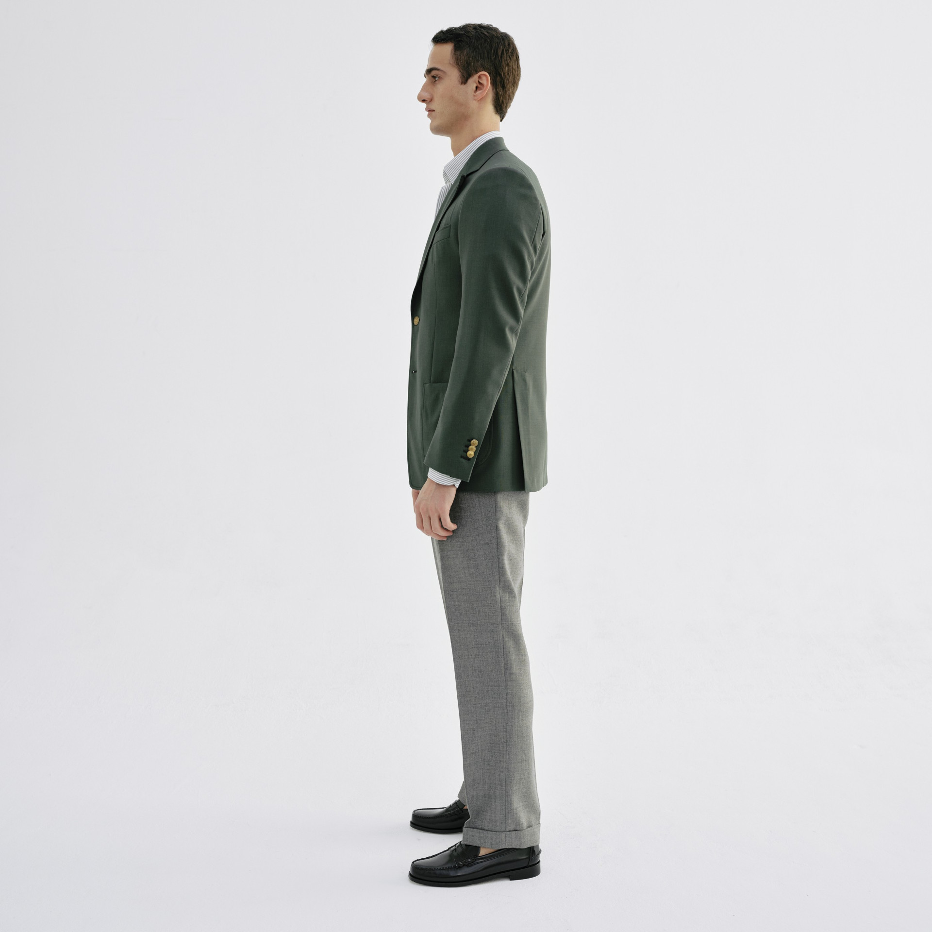 Blazer Vert empire à boutons dorés