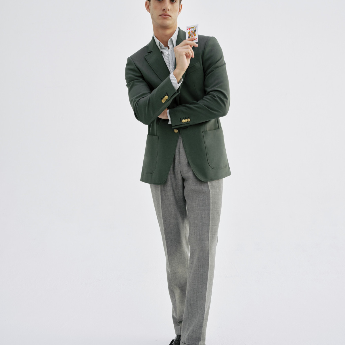 Blazer Vert empire à boutons dorés