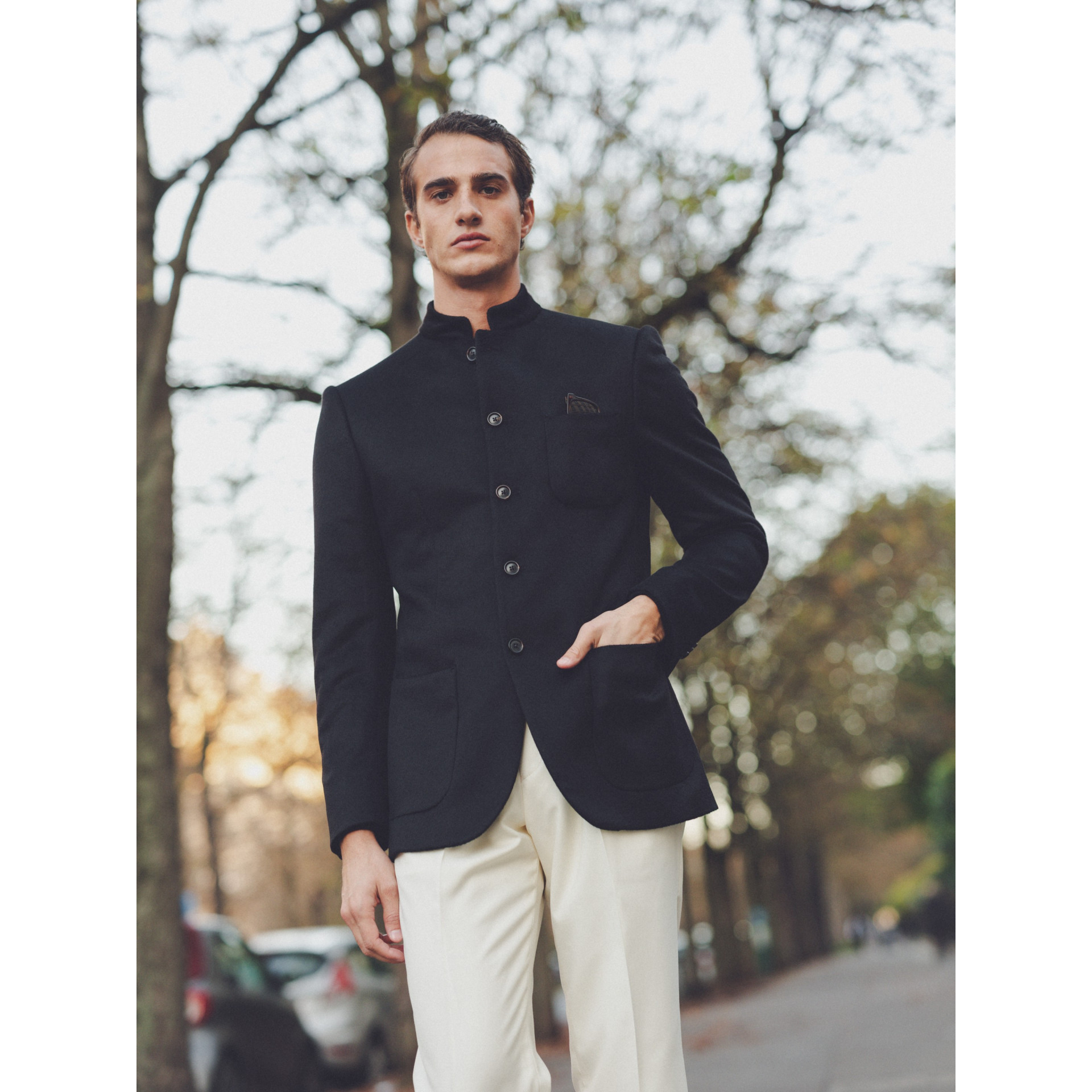 Veste Impressioniste Noire en cachemire 