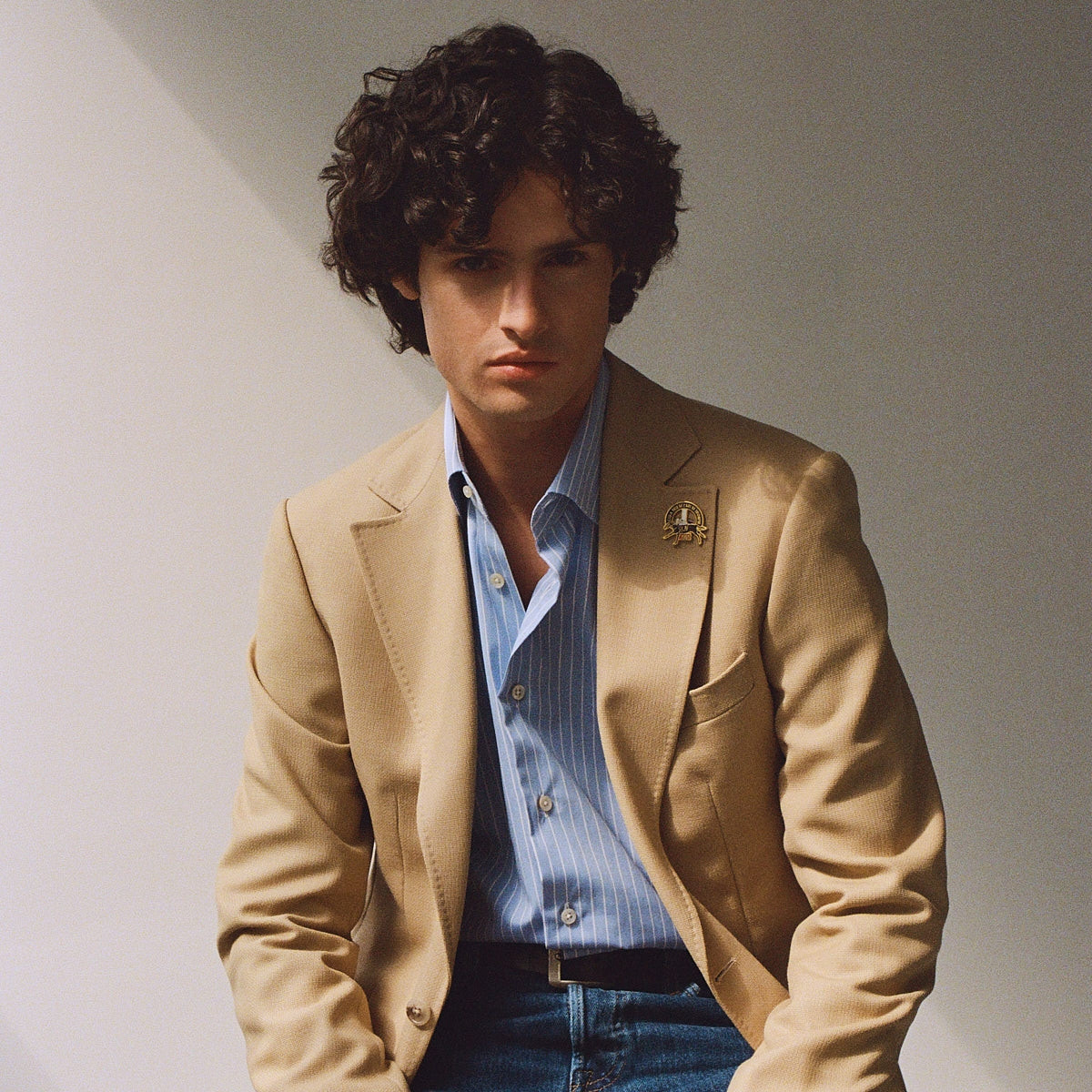 Blazer Fresco Mock Leno Miel 