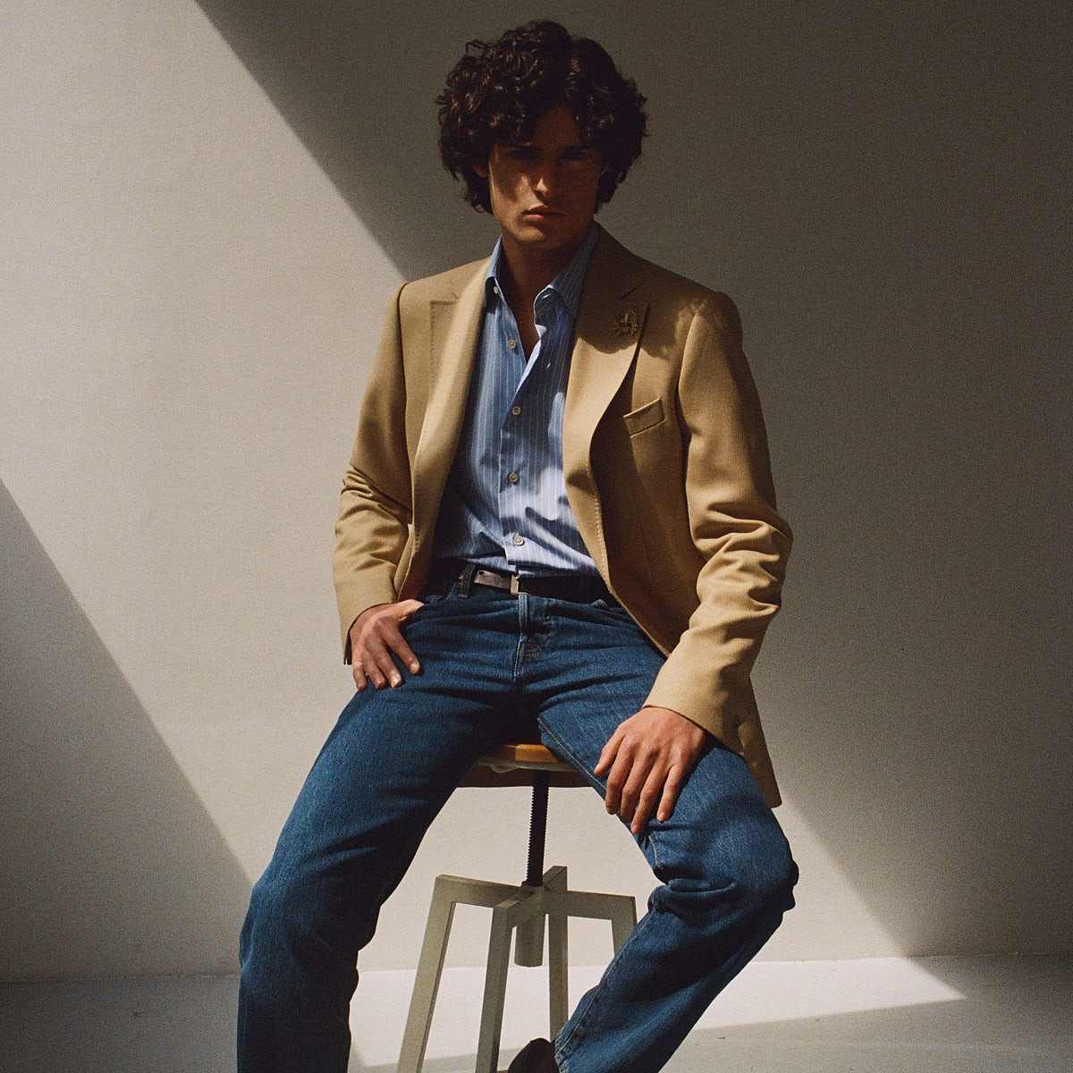 Blazer Fresco Mock Leno Miel 