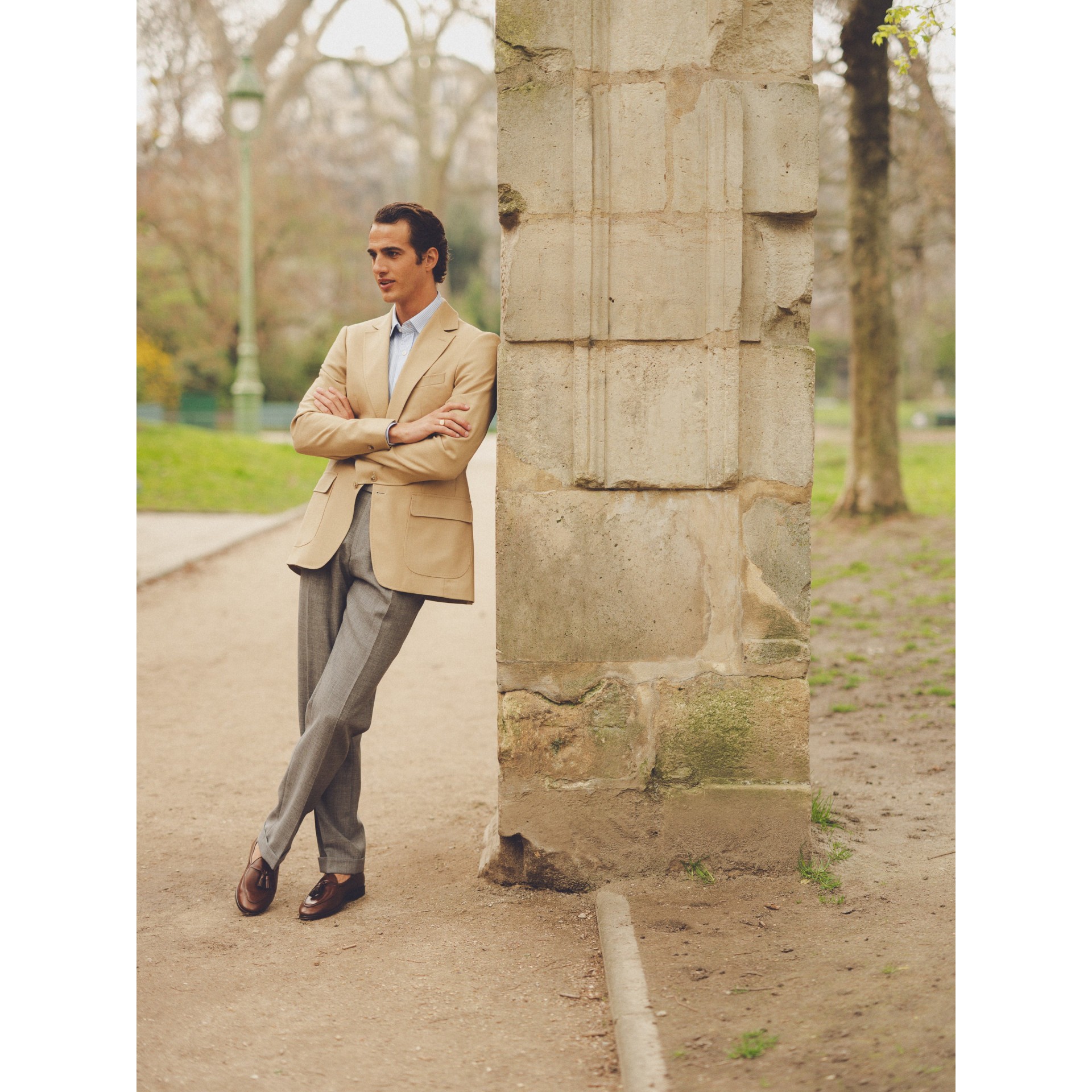 Blazer Fresco Mock Leno Miel