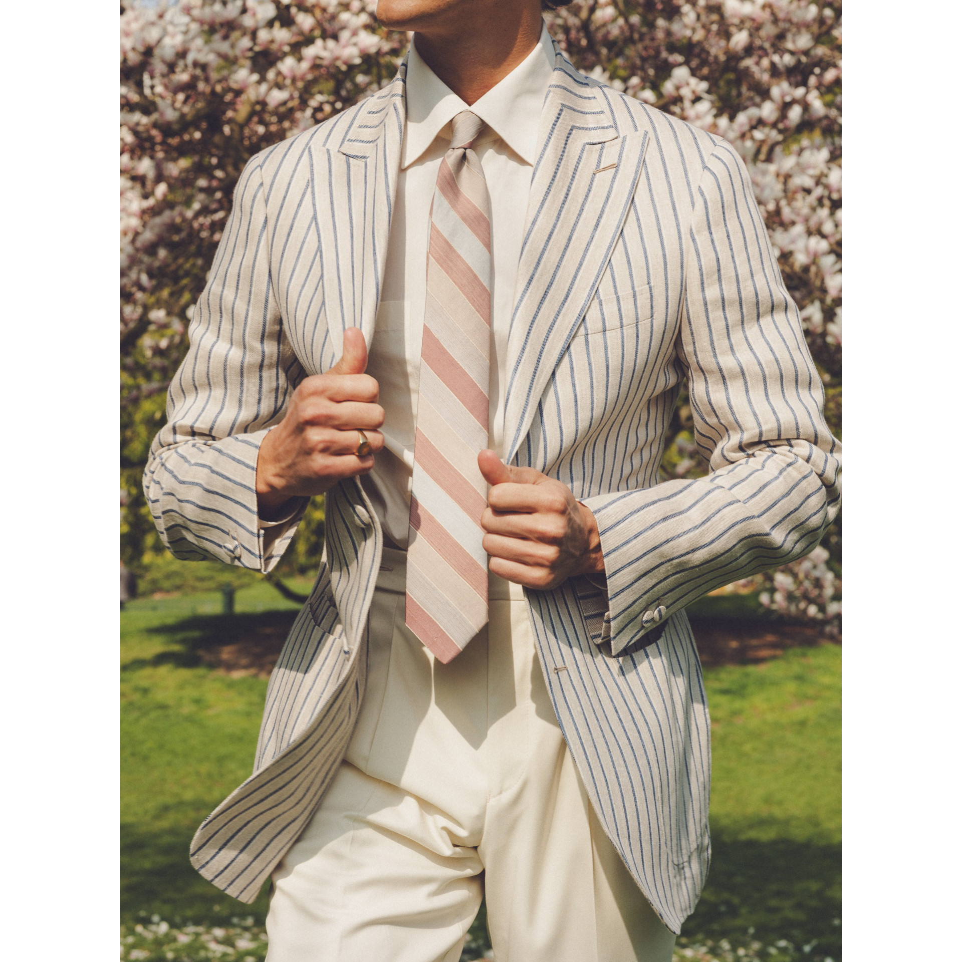 Blazer en lin à rayures Cacciopoli