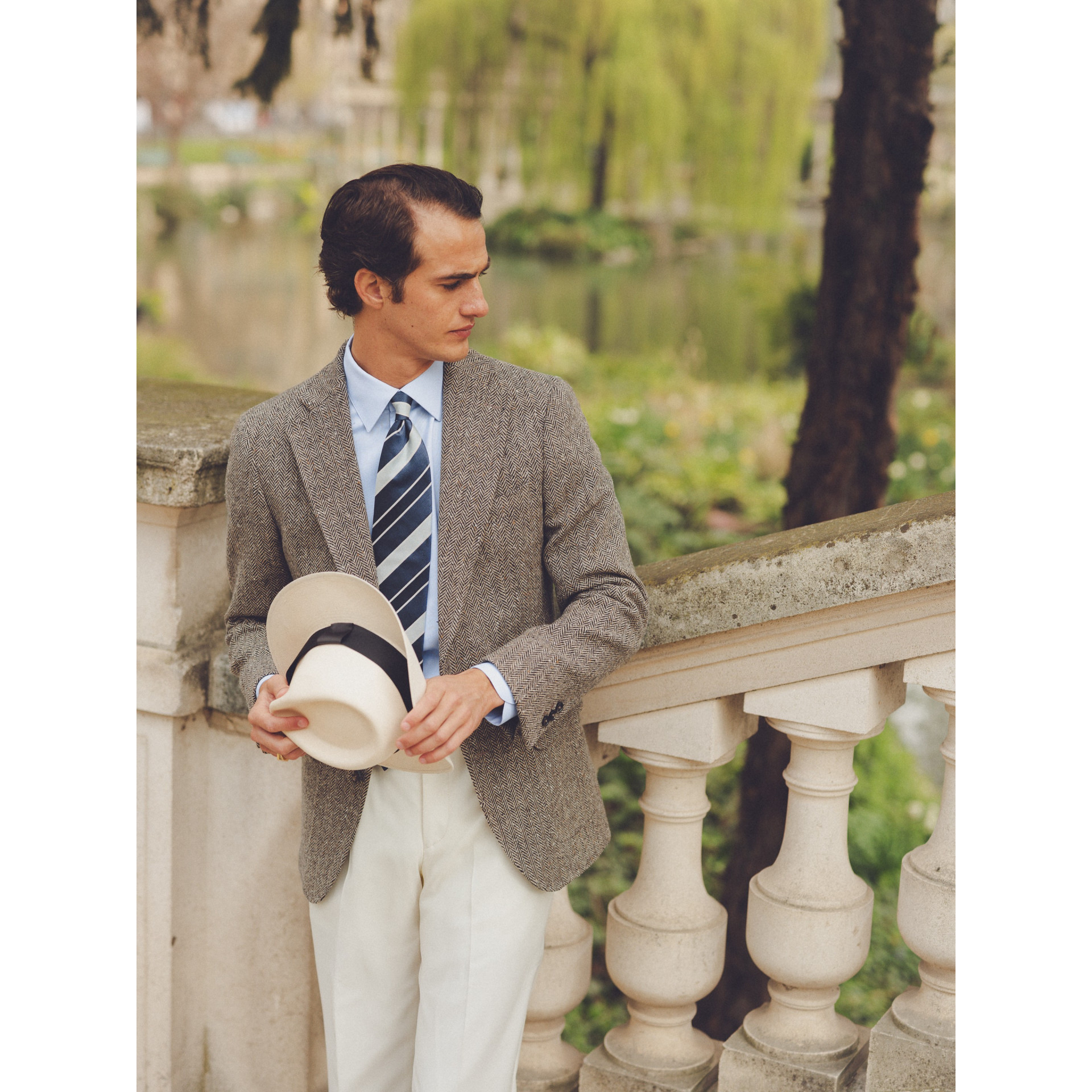 Blazer à chevrons en Tweed Magee