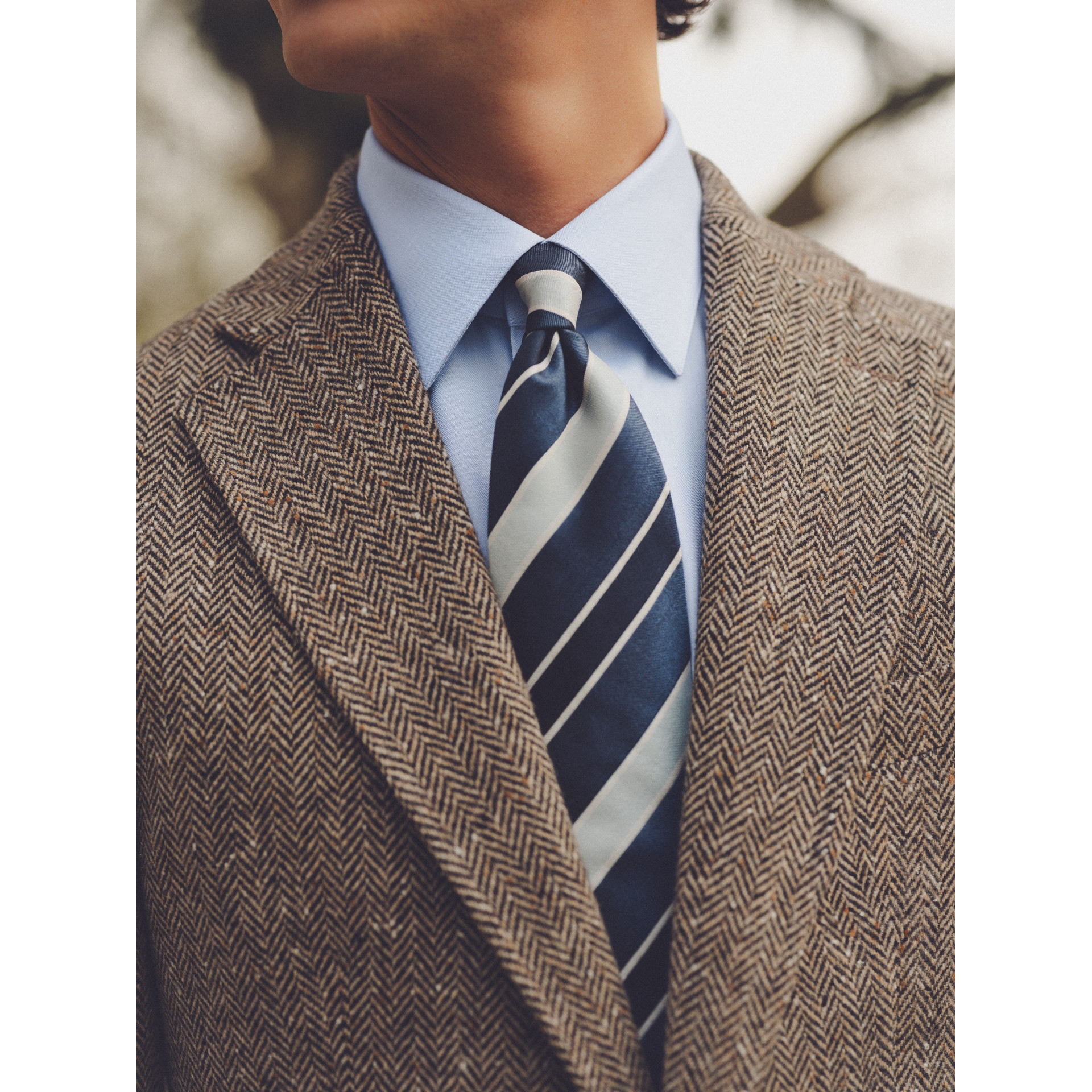 Blazer à chevrons en Tweed Magee