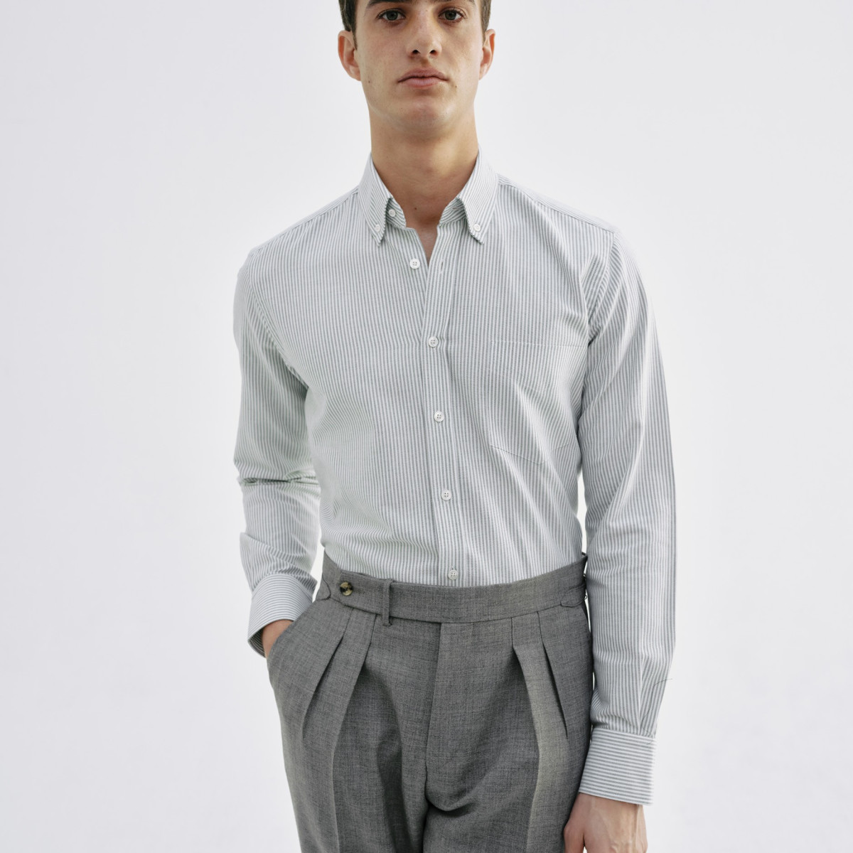 Costume gris en laine froide