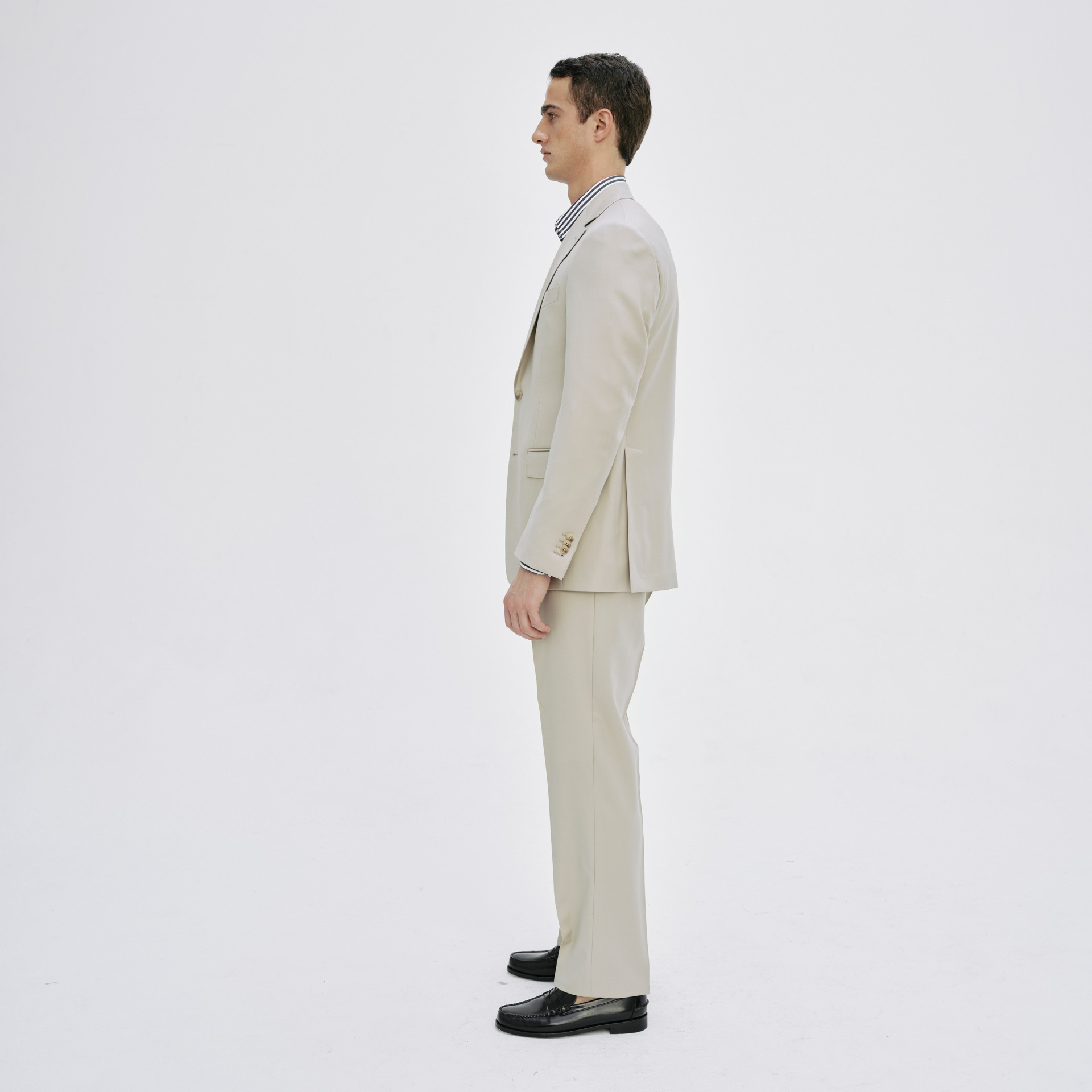 Costume beige "Office" à boutons en corne