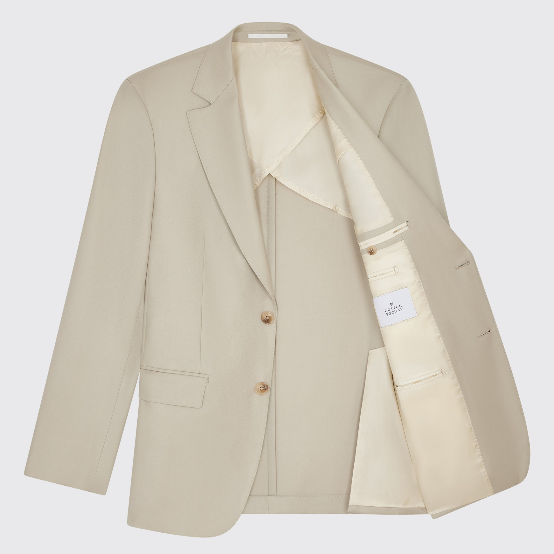 Costume beige "Office" à boutons en corne