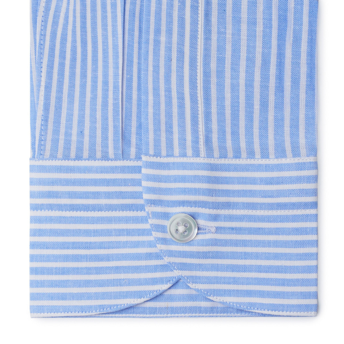 Chemise homme Lin Coton Rayé bleu