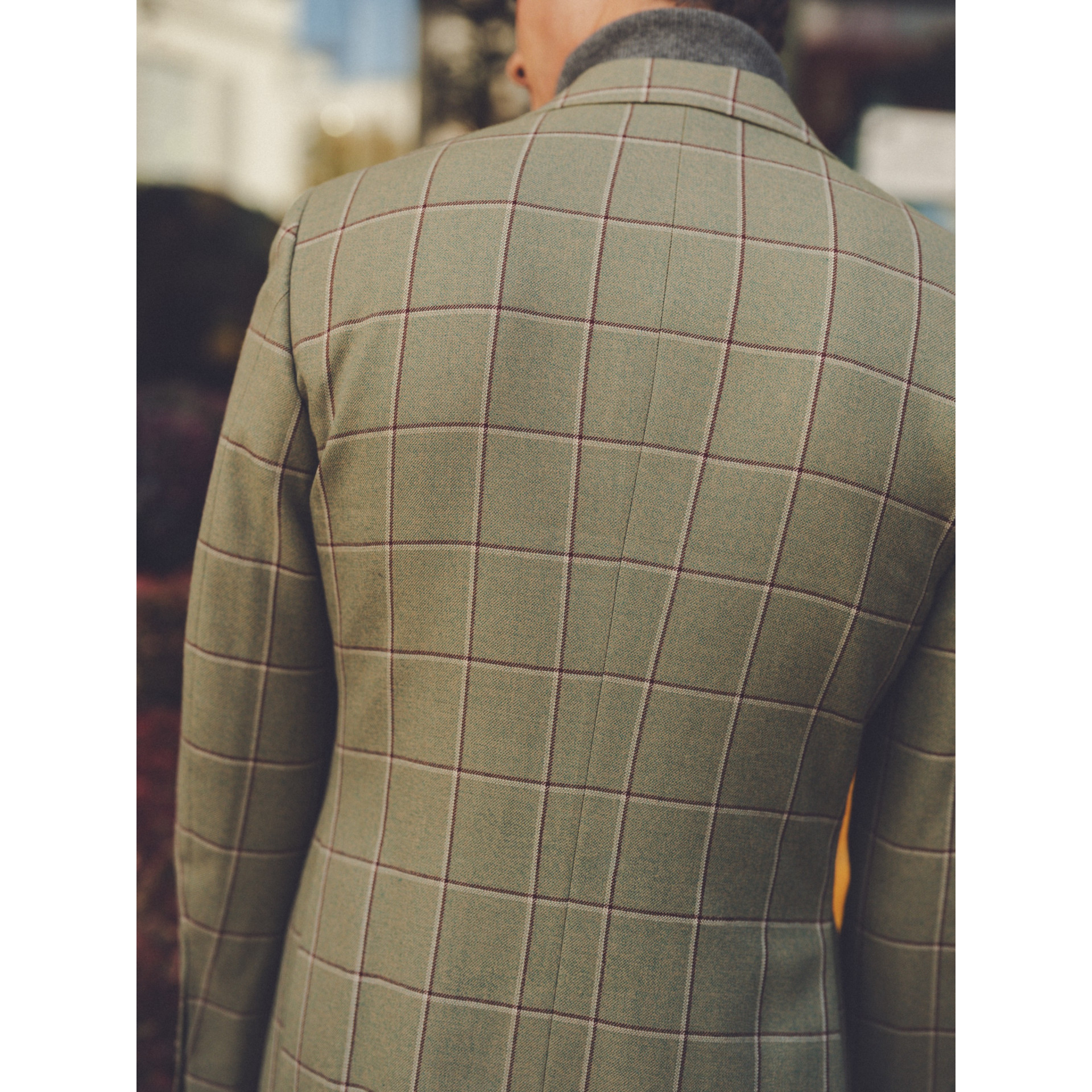 Costume vert à carreaux Marron