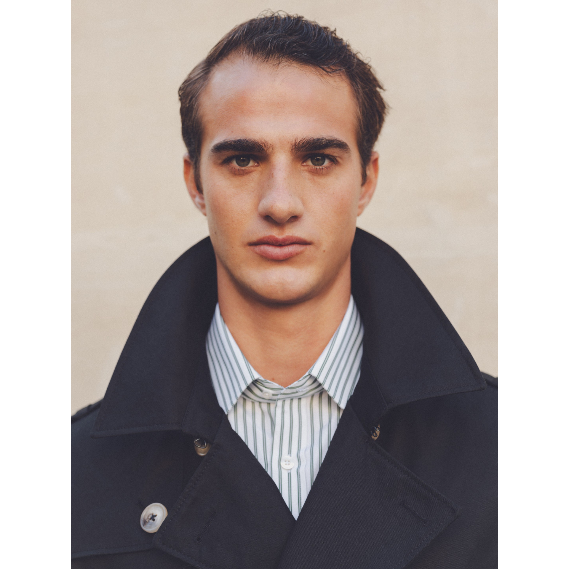 Trench long matelassé noir