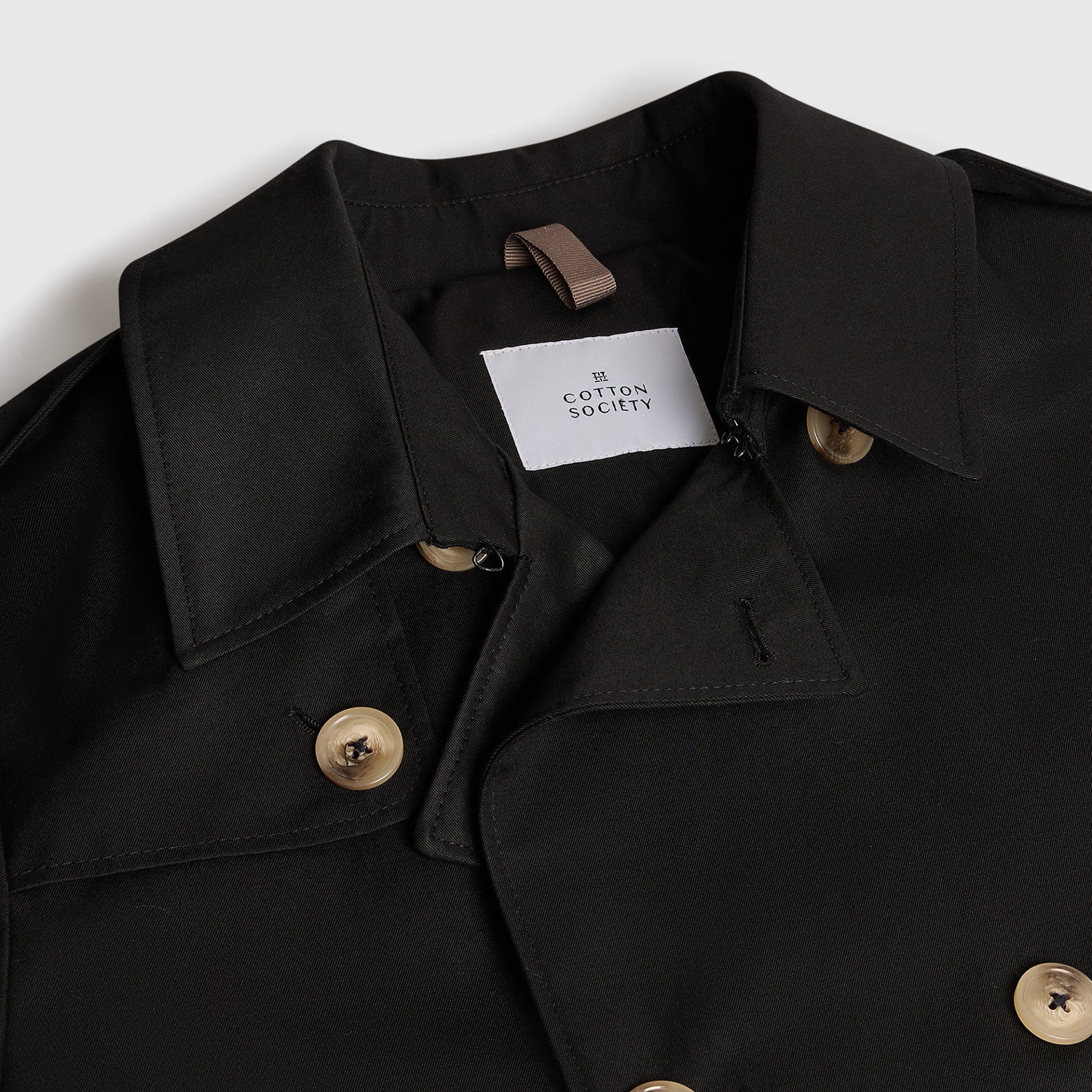 Trench long matelassé noir