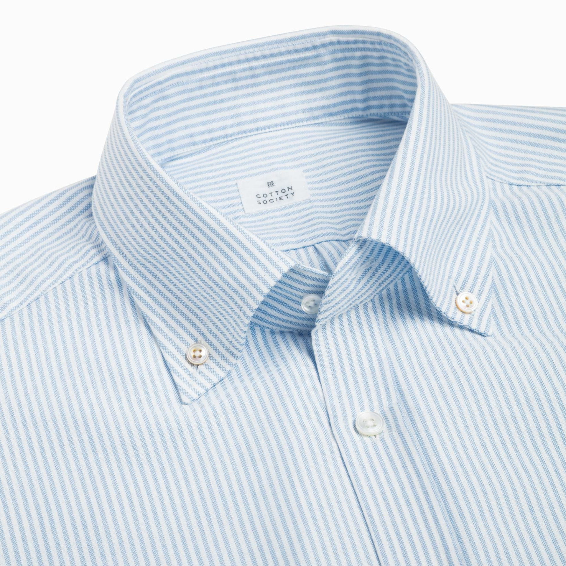 Chemise Oxford Rayé Bleu Ciel et Blanc