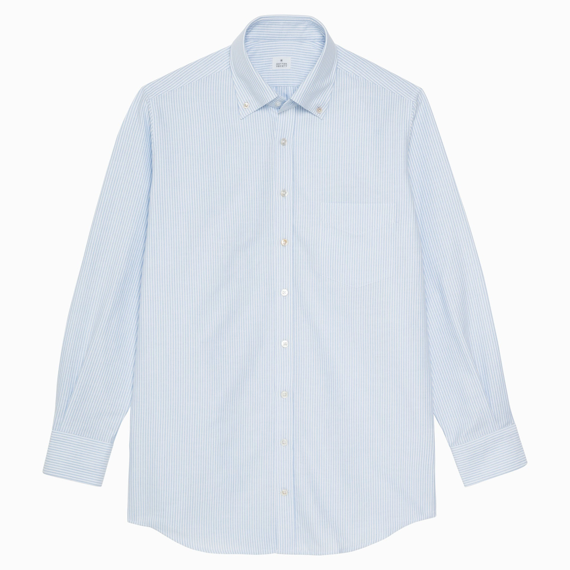 Chemise Oxford Rayé Bleu Ciel et Blanc
