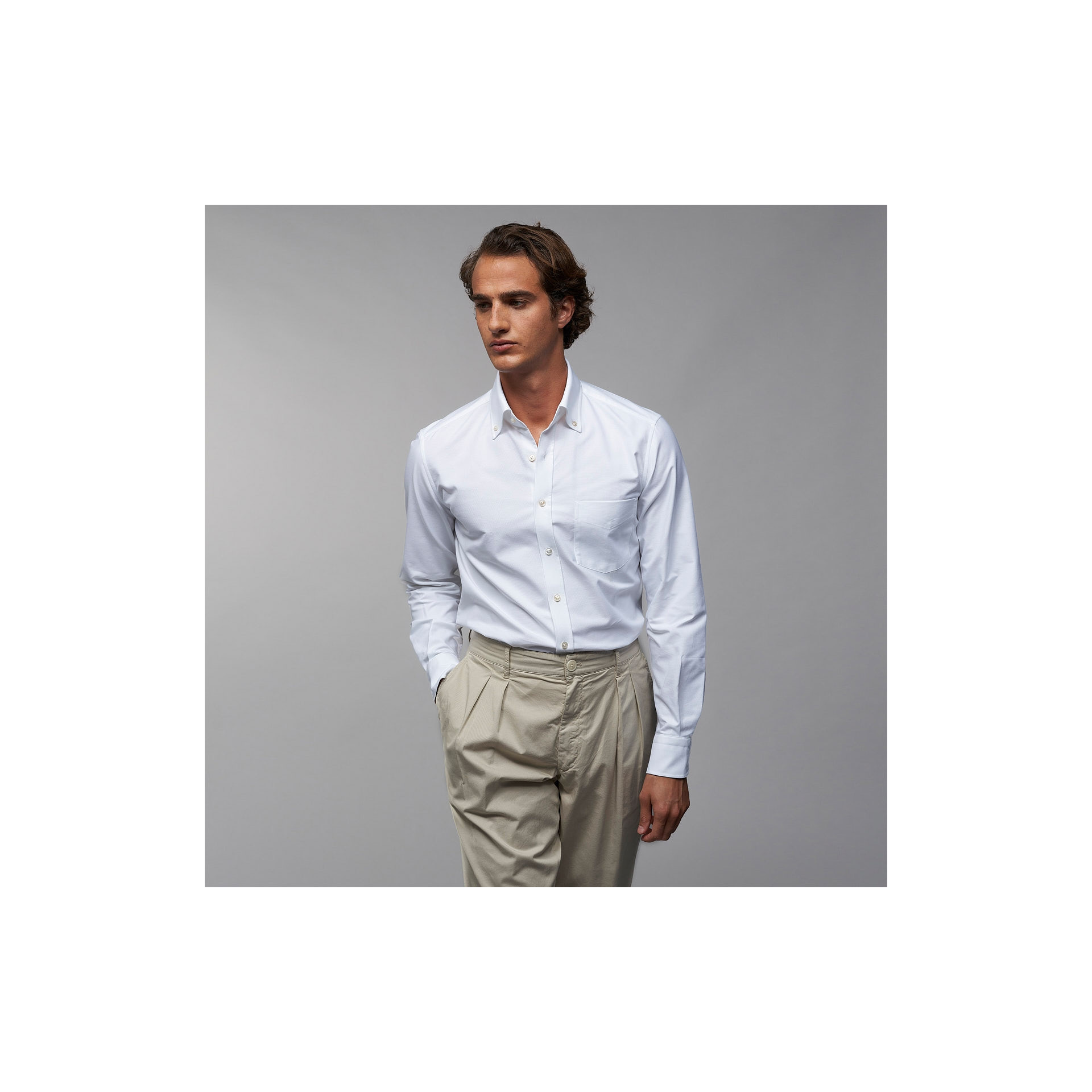 Chemise Oxford Uni Blanc