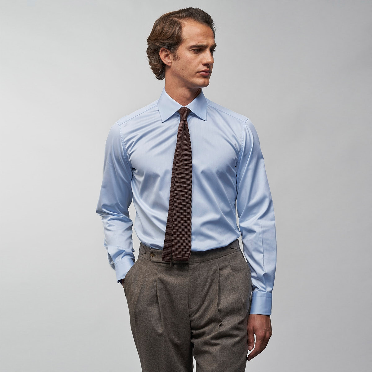 Chemise Twill Uni Bleu