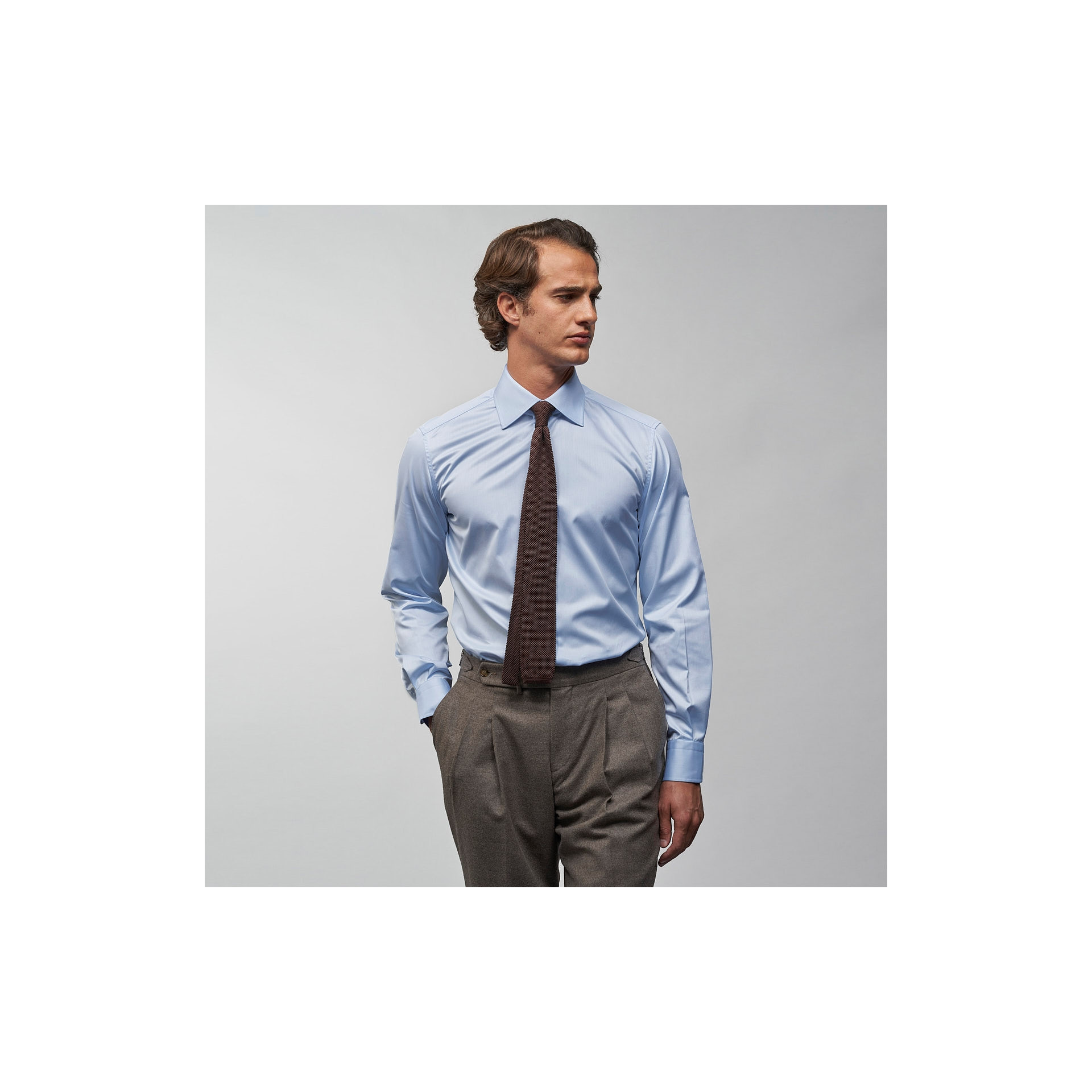 Chemise Twill Uni Bleu