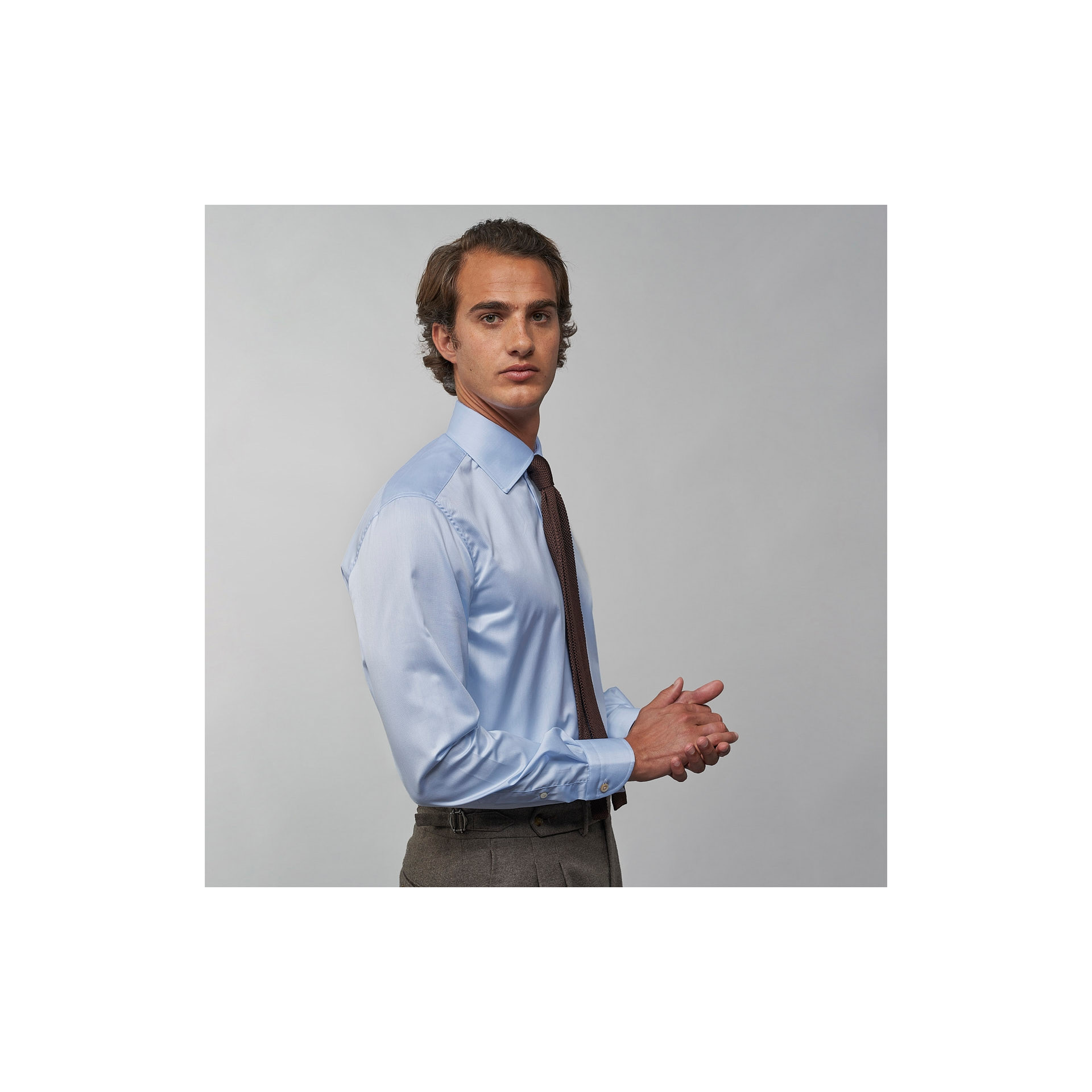 Chemise Twill Uni Bleu