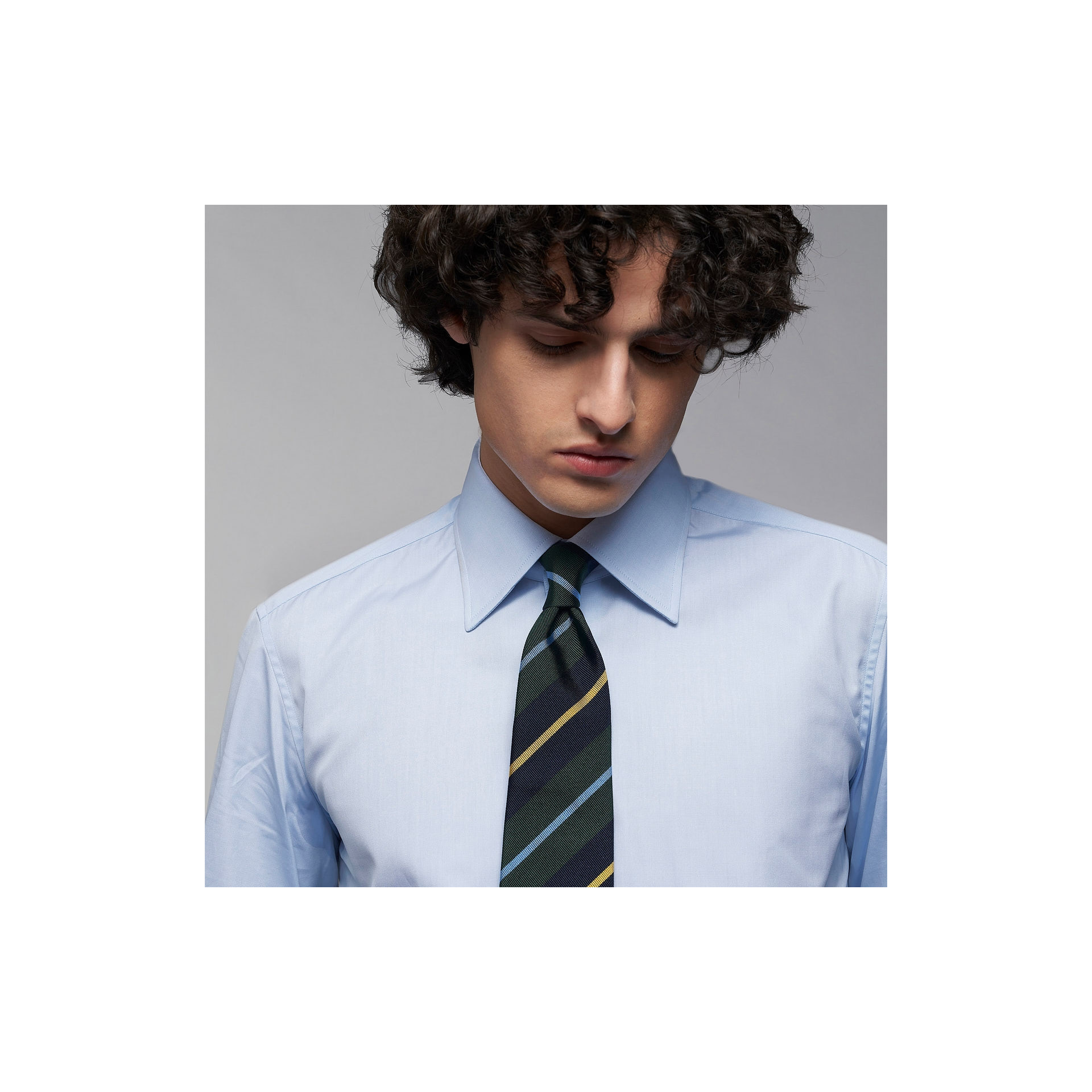 Chemise Popeline Uni Bleu