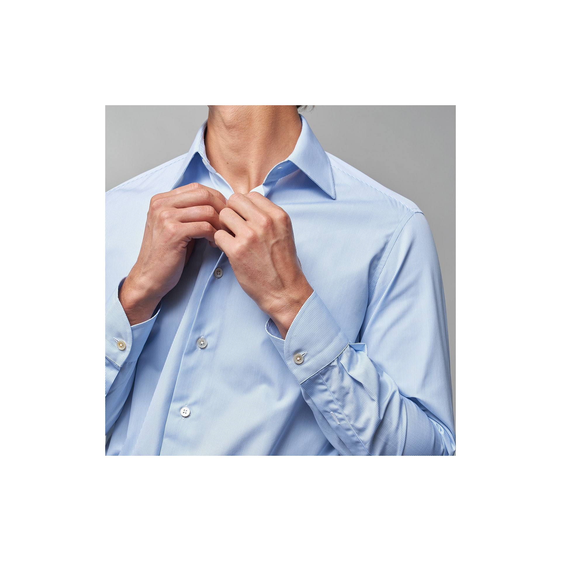 Chemise Popeline Rayée Bleue