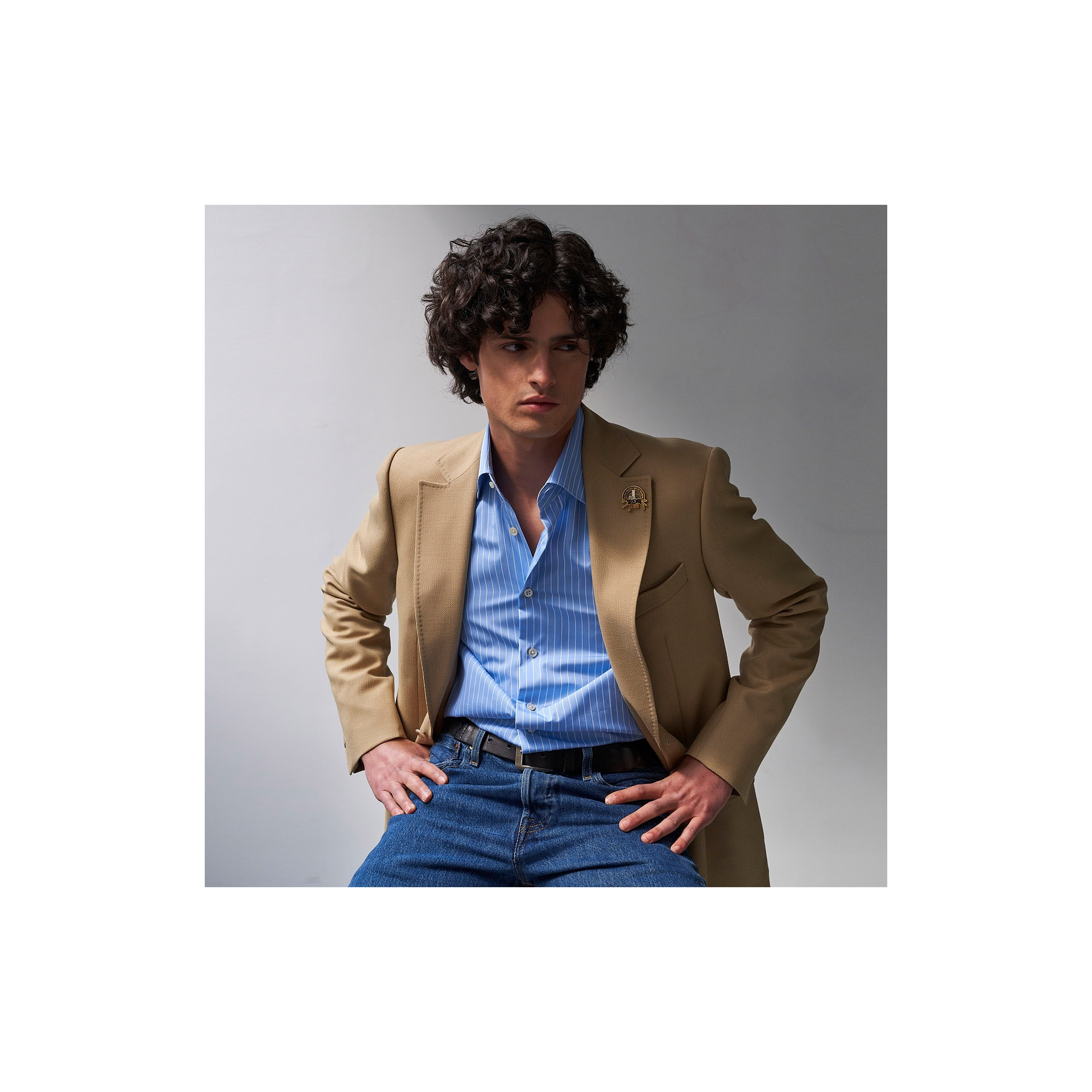 Chemise Popeline Rayée Bleue