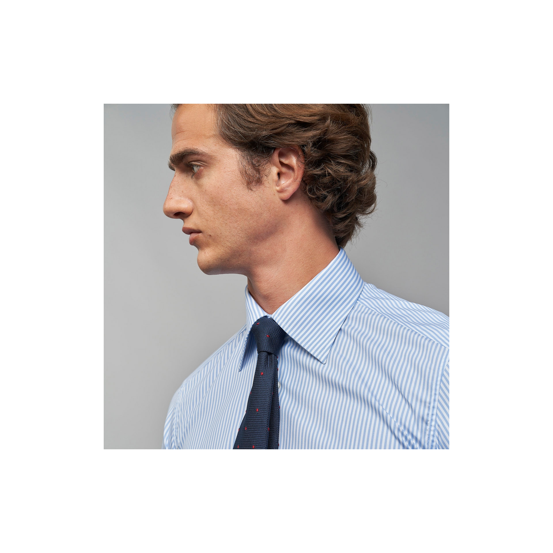 Chemise Popeline Rayée Bleue