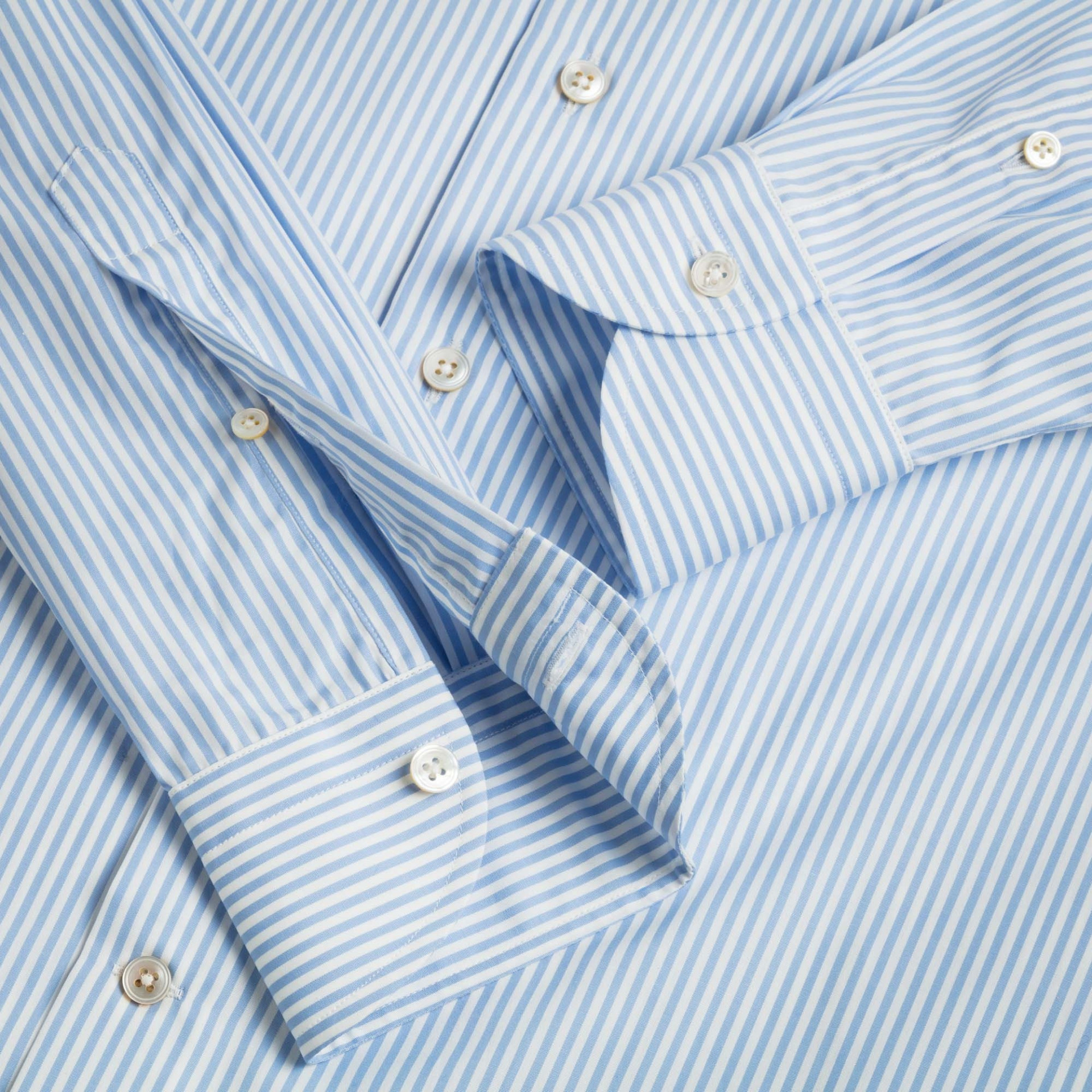 Chemise Popeline Rayée Bleue