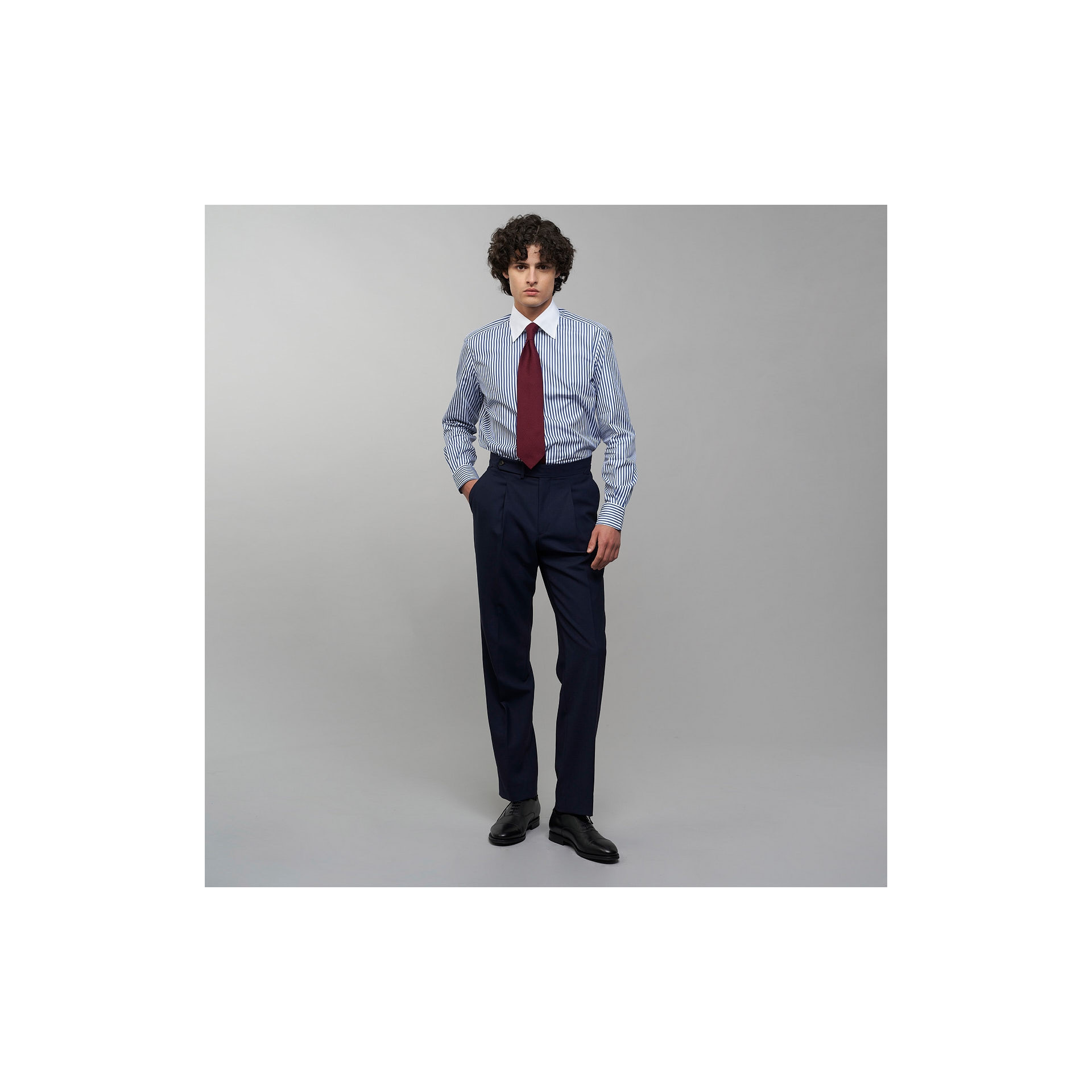 Chemise Popeline Rayée Bleue