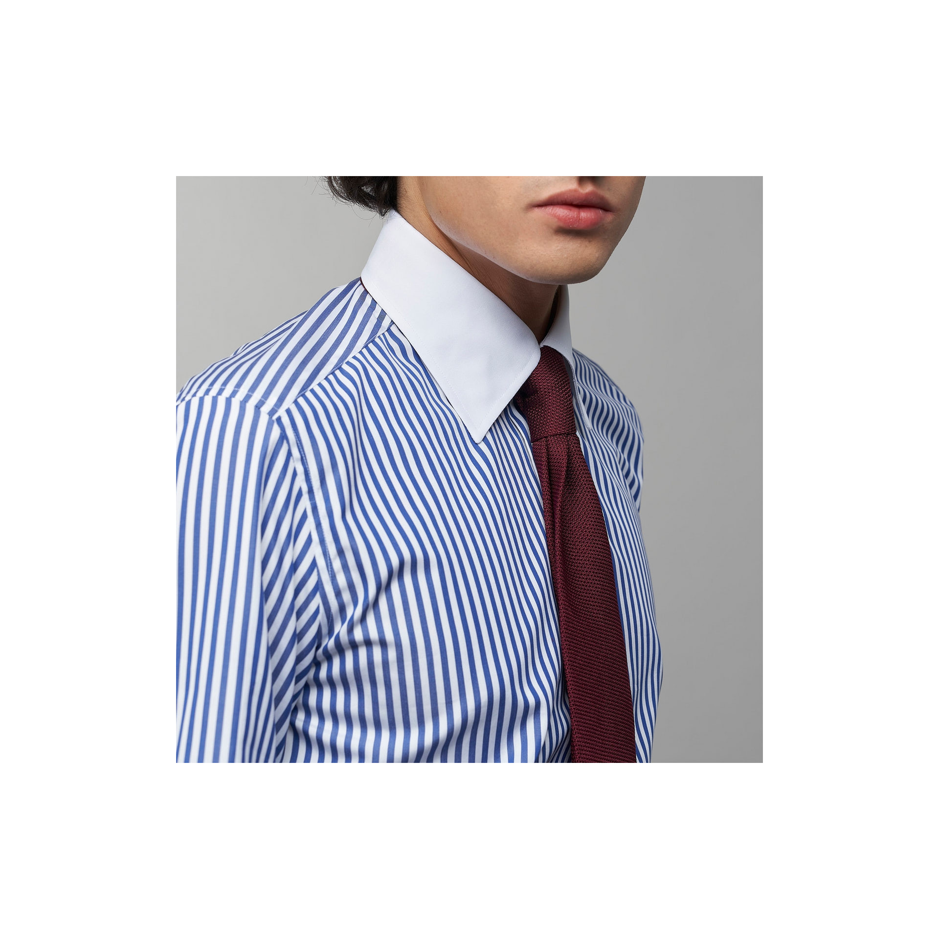 Chemise Popeline Rayée Bleue