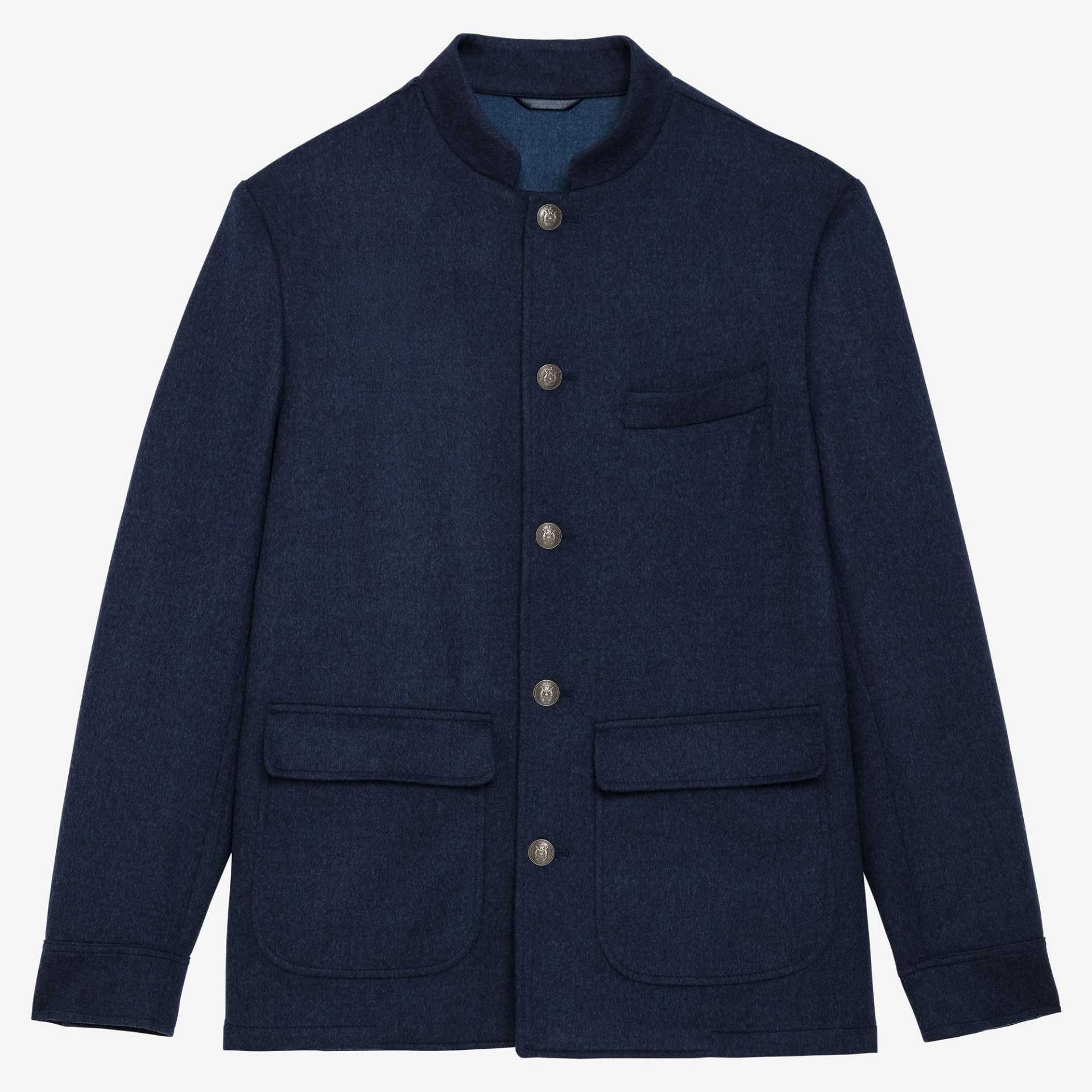 Veste artiste col Mao laine Loro Piana