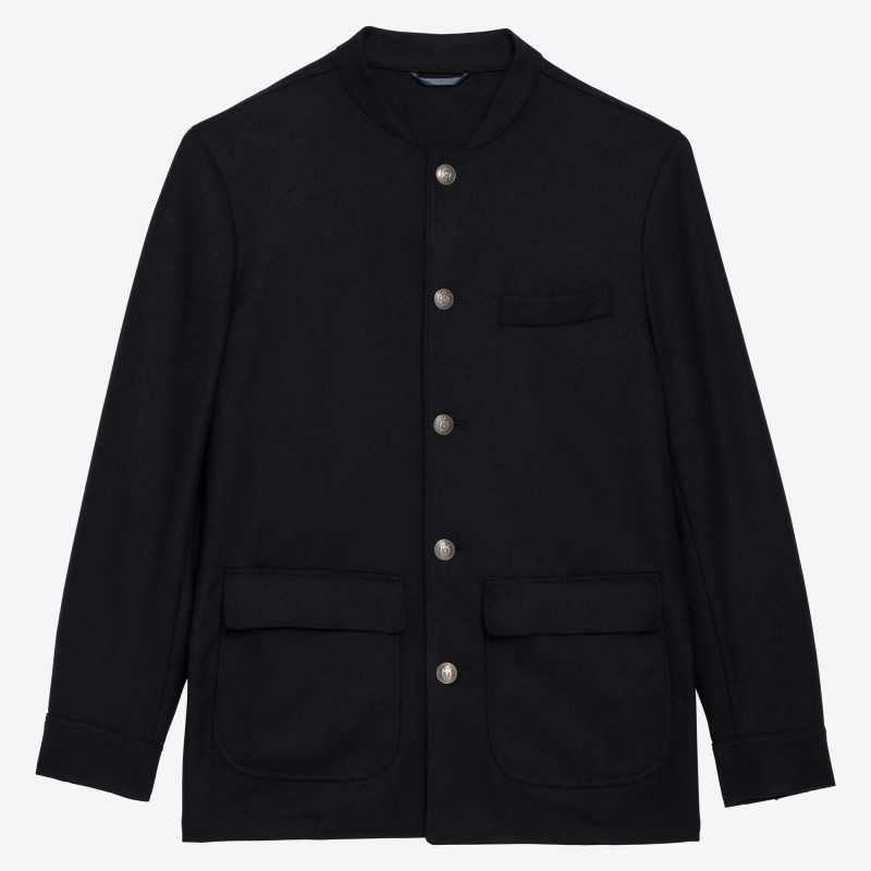 Veste d'artiste en Tweed marine Abraham Moon