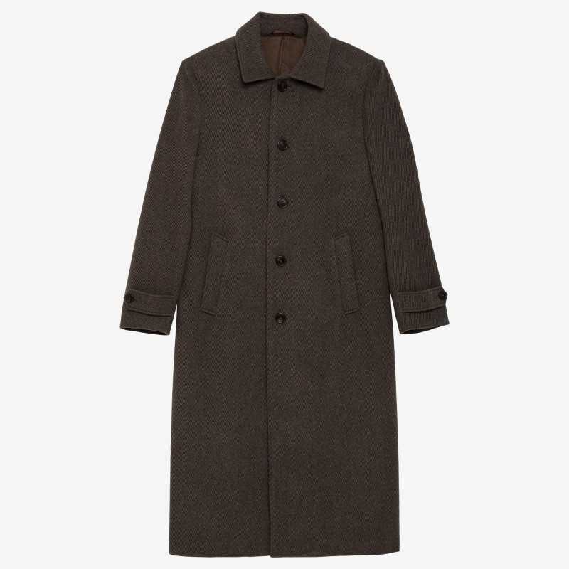Manteau marron à col chemise