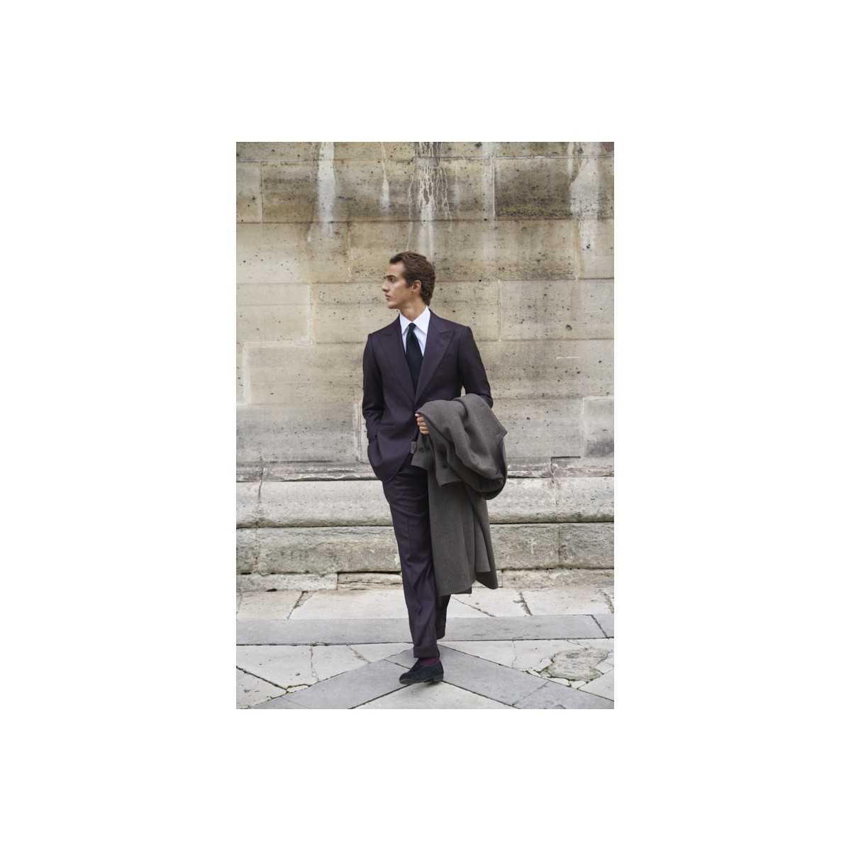 Manteau marron à col chemise