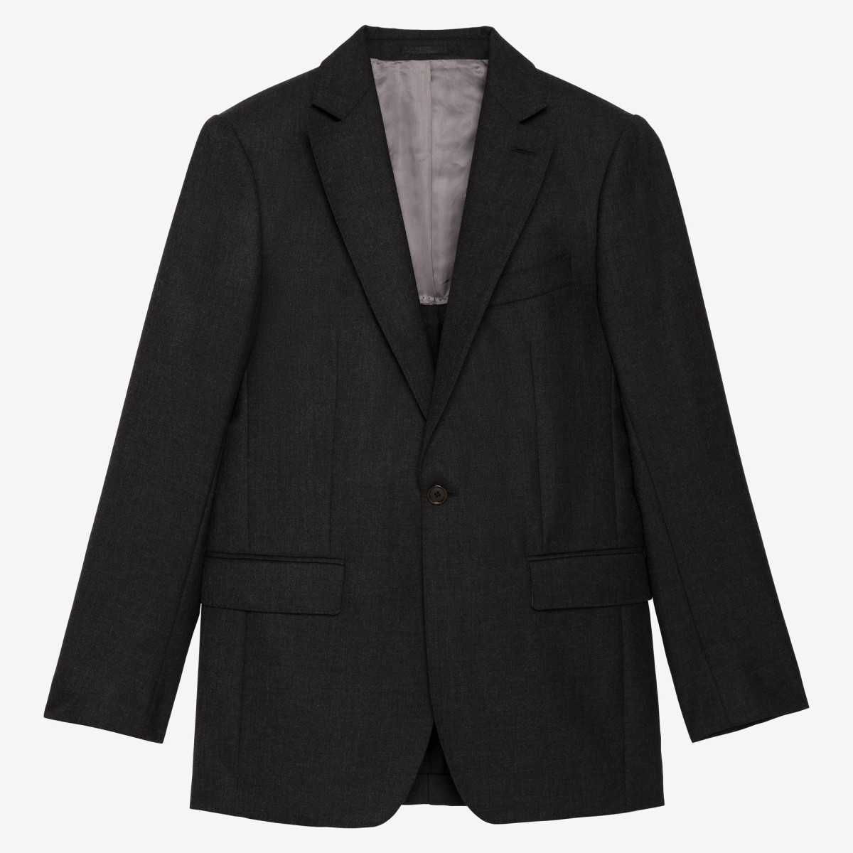 Costume anthracite gabardine Standeven 340g un bouton