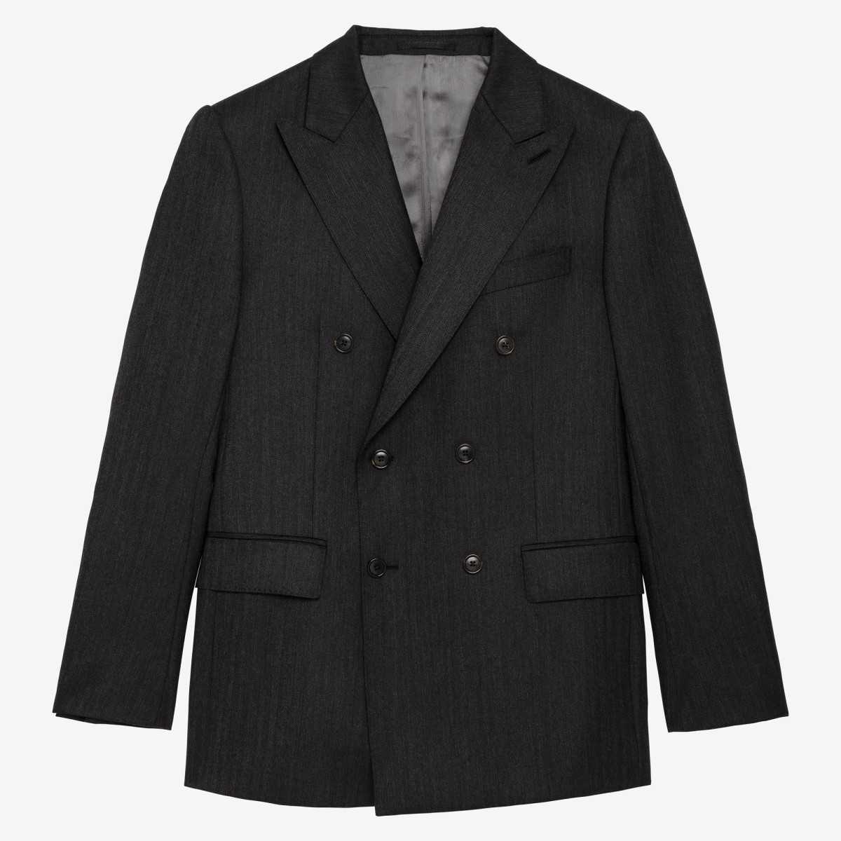 Costume croisé à chevrons anthracite Standeven