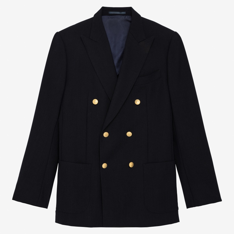 Blazer bleu marine à boutons dorés